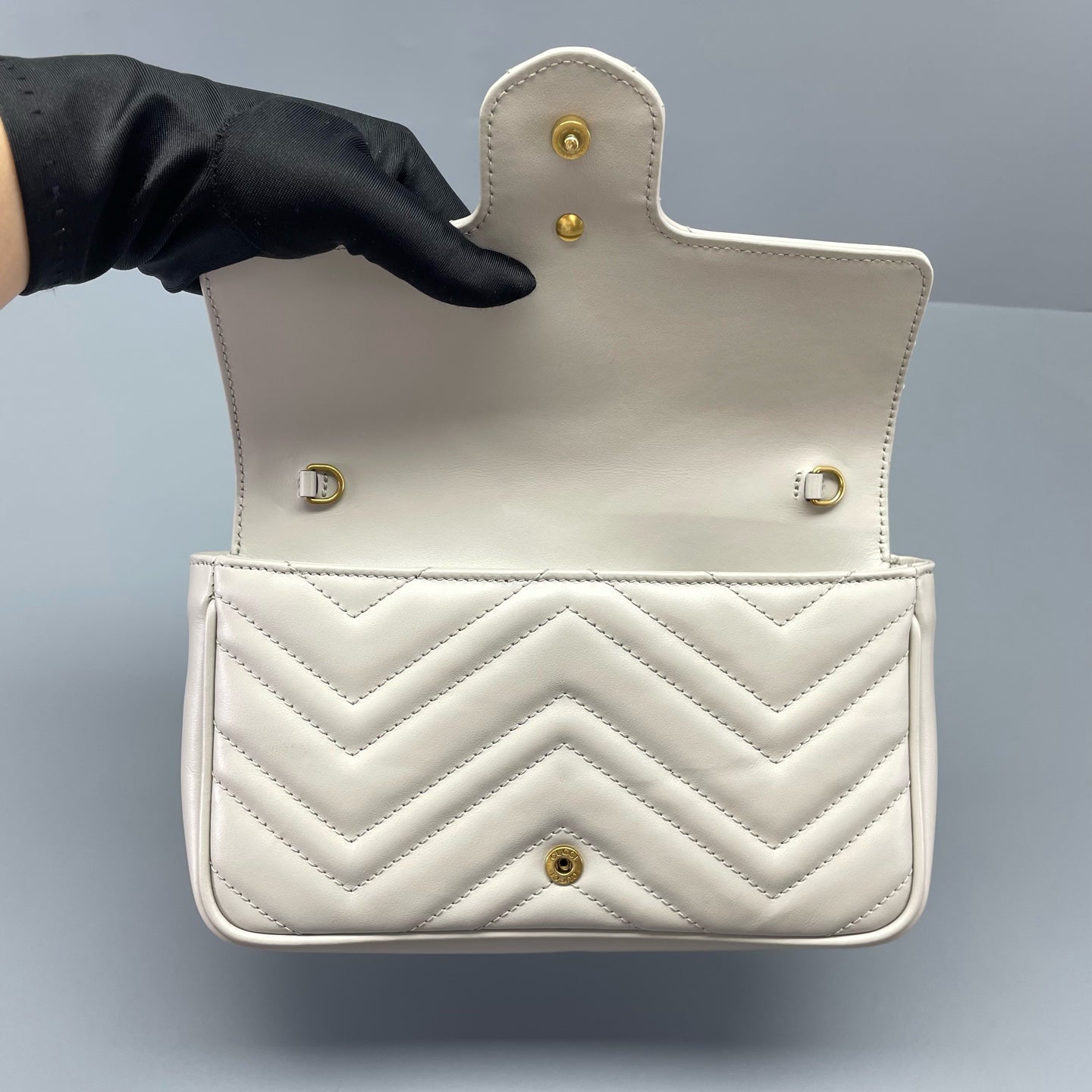 Gucci - GG Marmont Wallet on Chain - Leather - White - (mini)