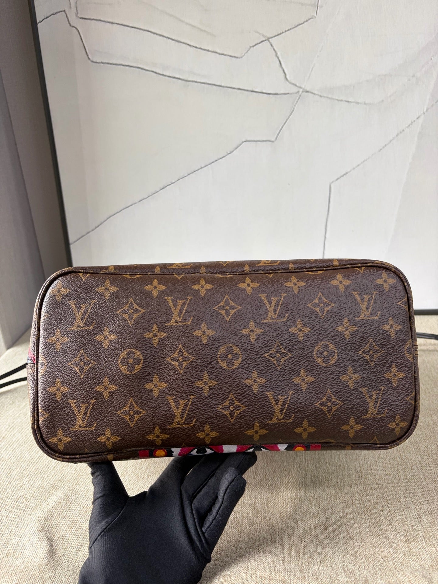 Louis Vuitton - Neverfull MM Kansai Yamamoto Kabuki Face Edition - Monogram coated canvas with leather trim - Brown, Multicolour - (Medium)