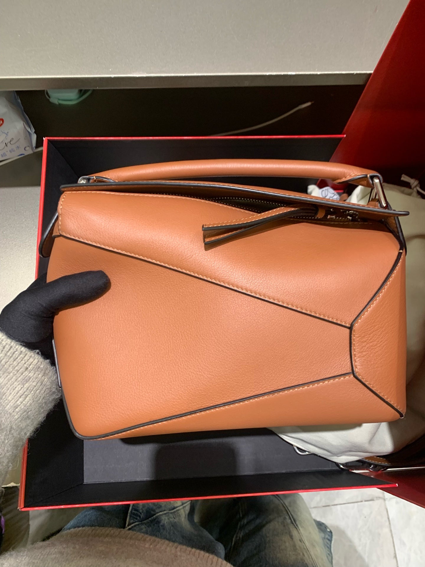Loewe - Puzzle Edge Small Bag - Calfskin leather - Brown - (small)