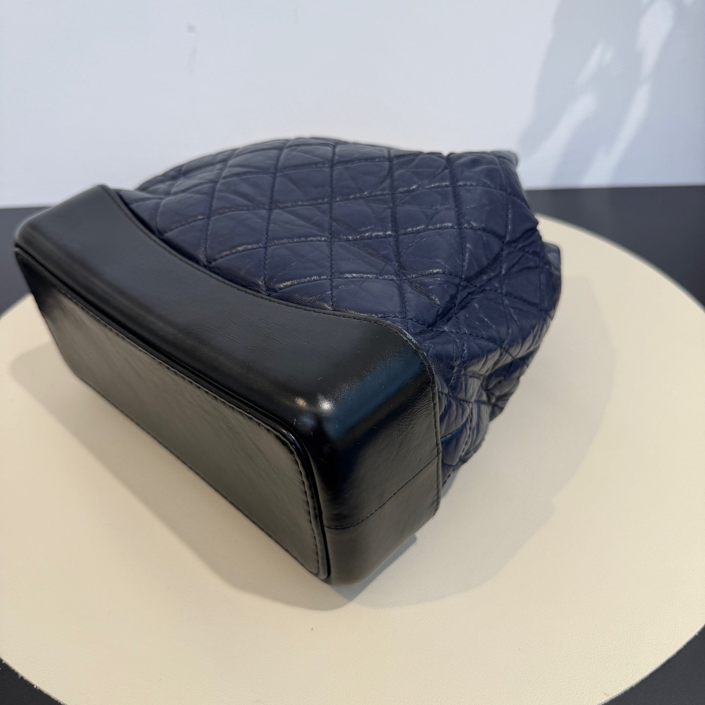 Chanel - Gabrielle Backpack - Aged Calfskin Leather - Blue and Black - (Medium)