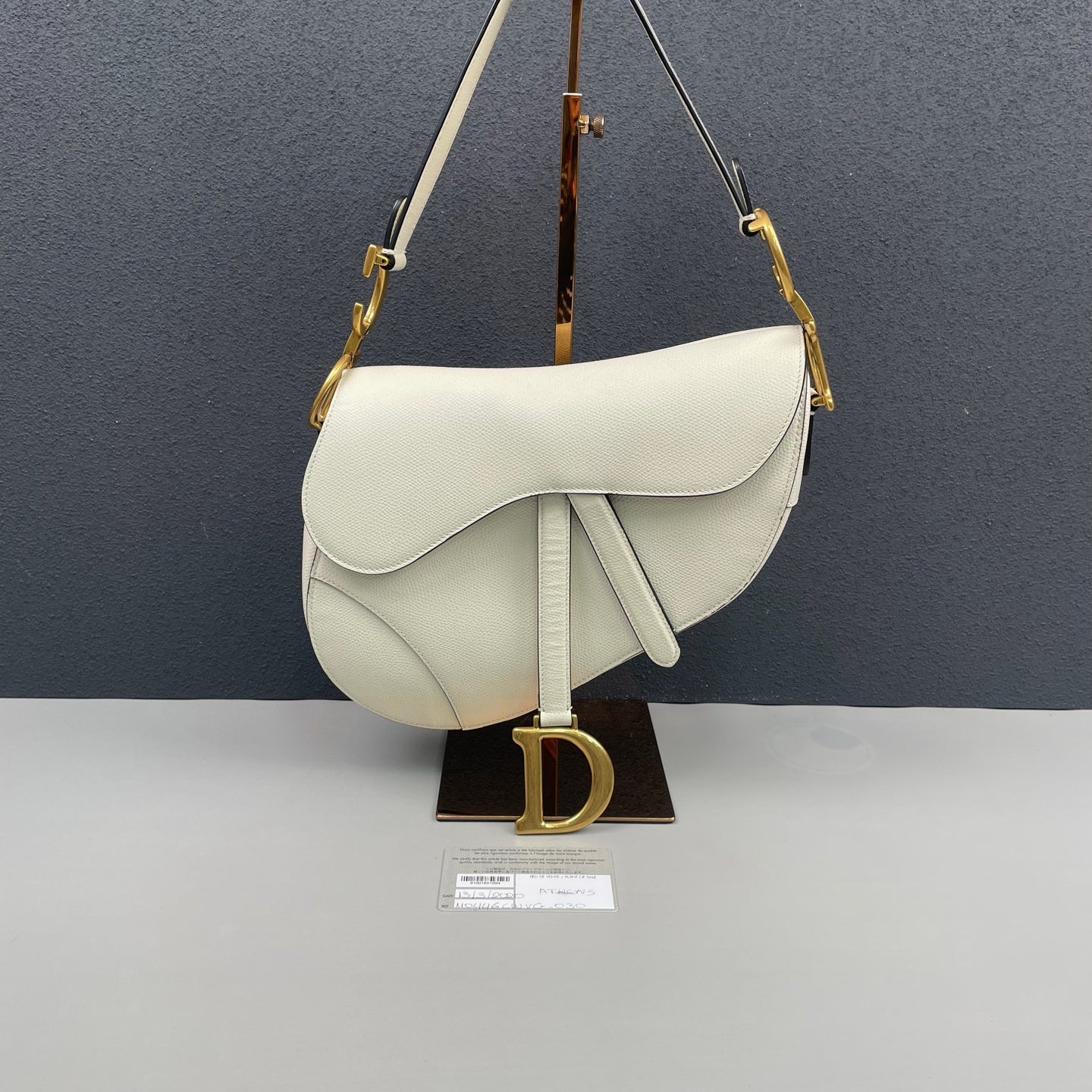 Dior - Saddle Bag - Grained calfskin leather - White - (Medium)