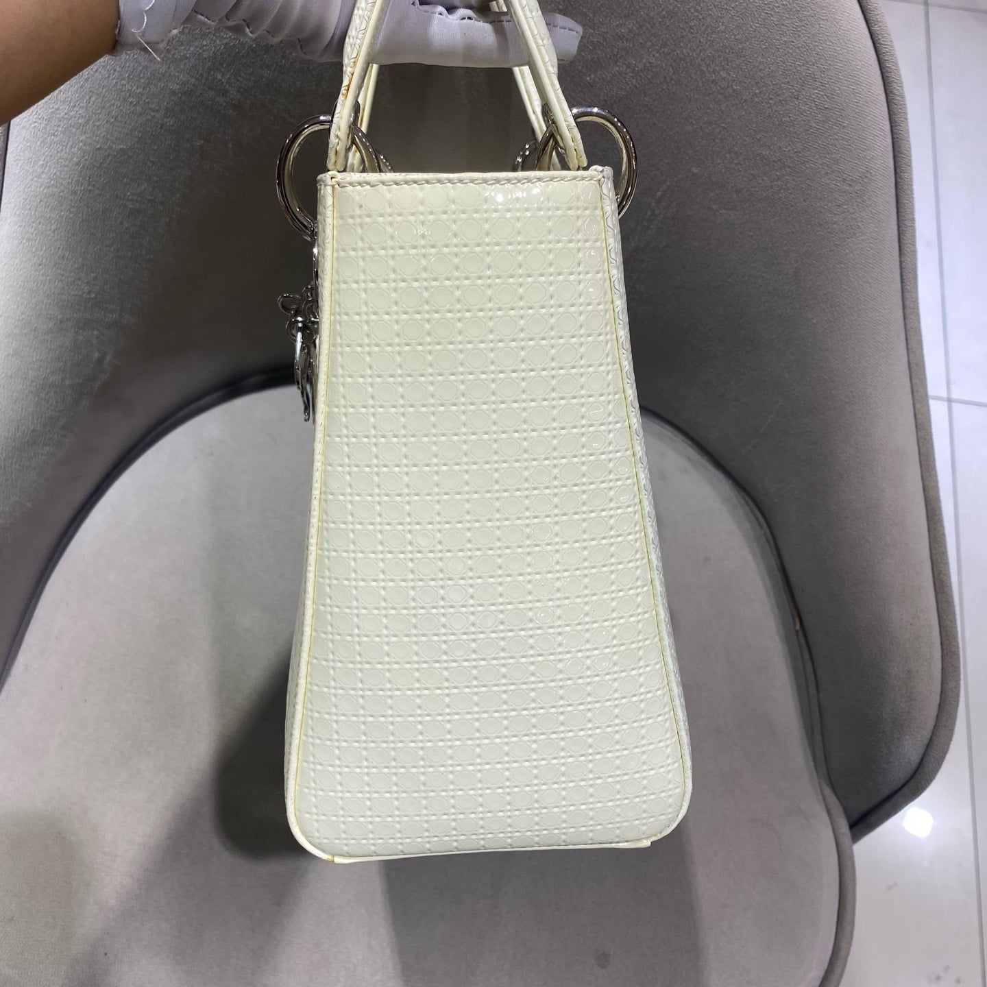 Dior - Lady Dior 5-block - Patent leather - White - (Medium)