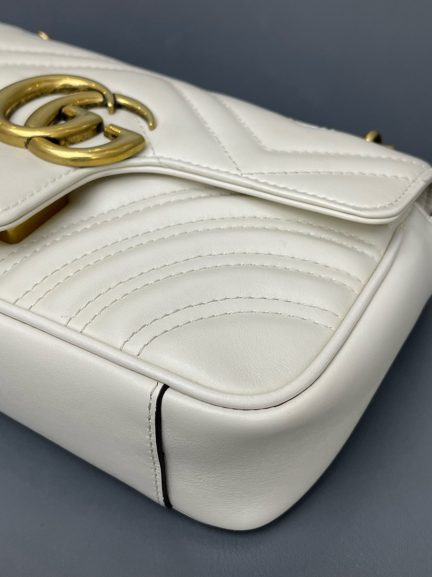 Gucci - GG Marmont Mini Matelassé Shoulder Bag - Leather - White - (small)
