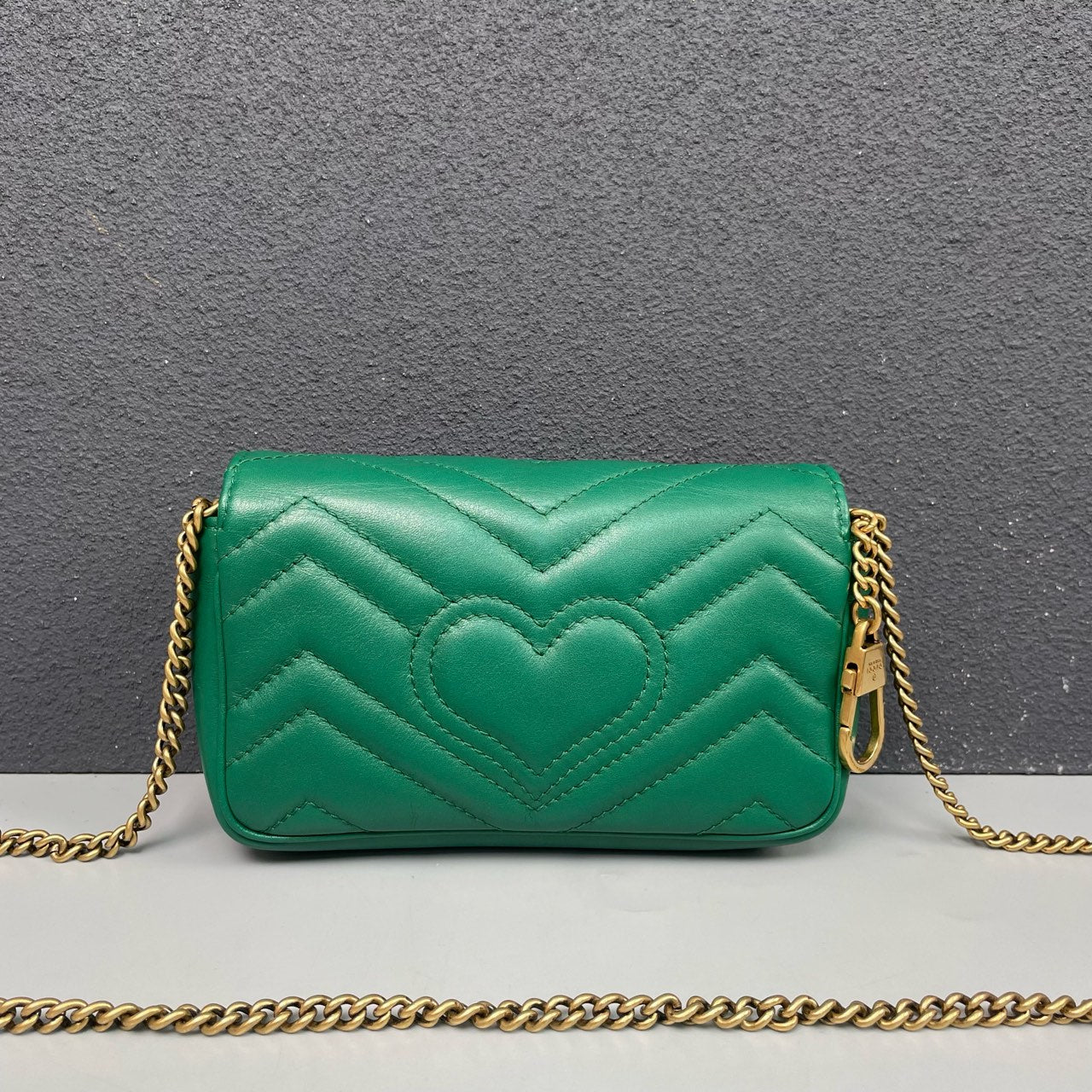 Gucci - GG Marmont Mini Chain Bag - Leather - Green - (mini)