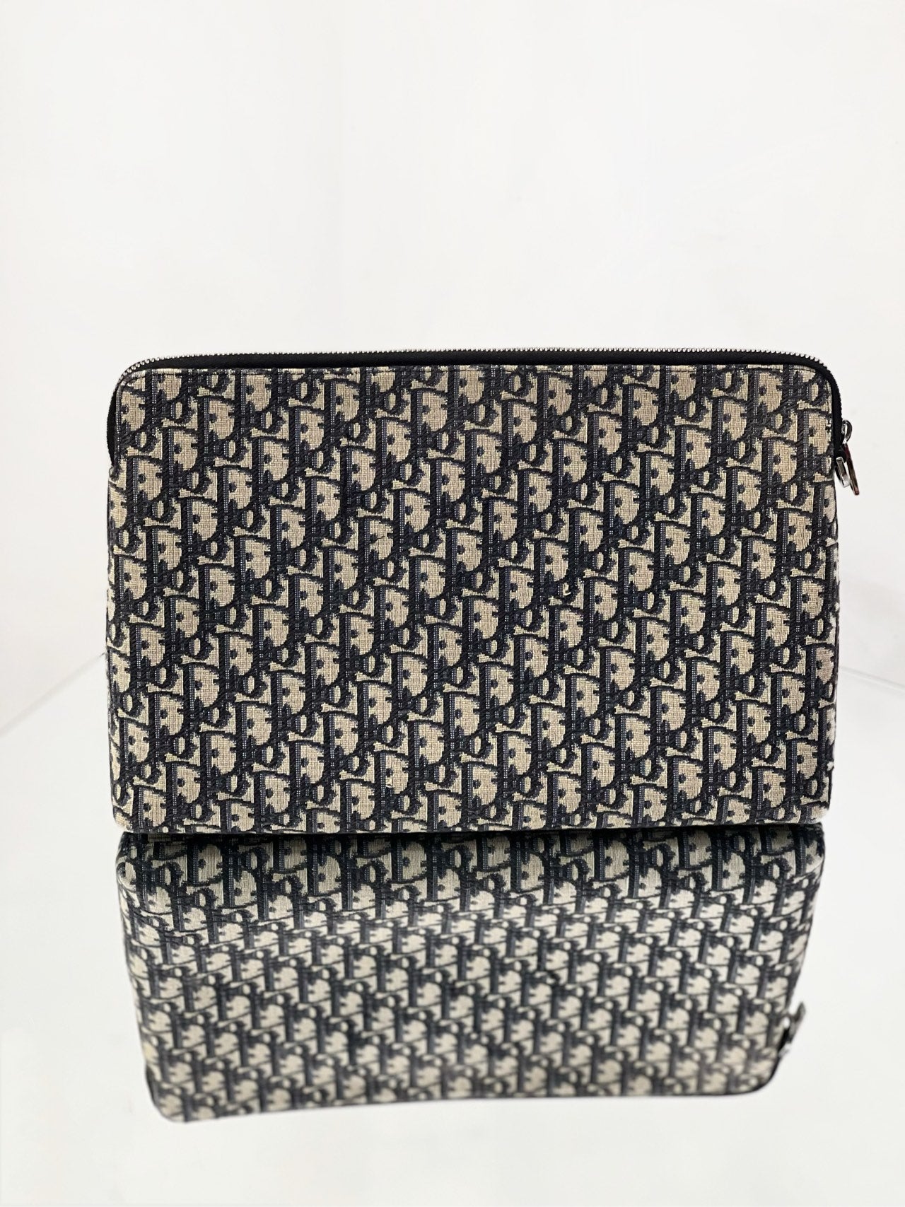 Dior - Oblique Classic Pouch - Canvas - Blue - (medium)