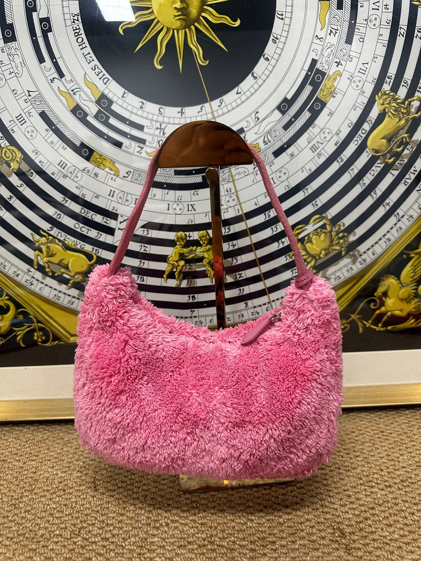 Prada - Re-Edition Hobo Bag - Faux fur - Pink - (small)