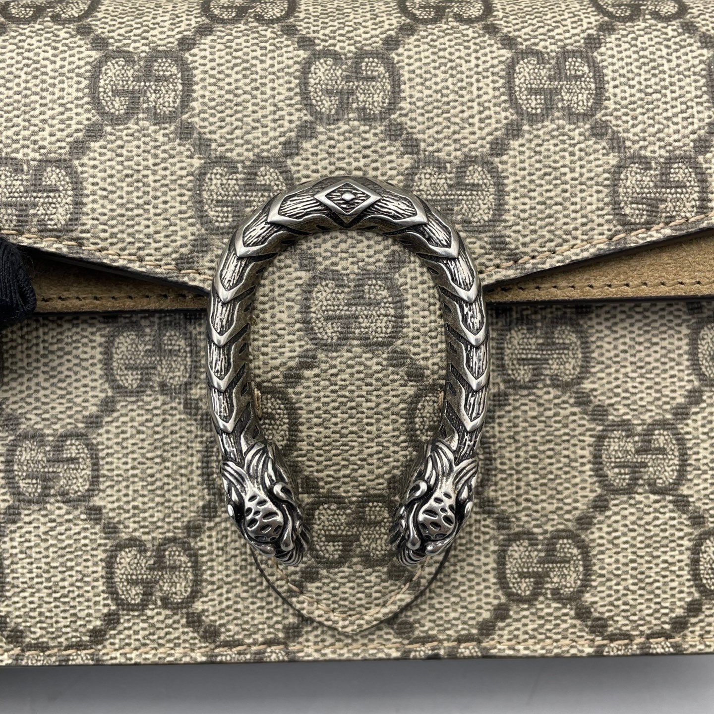 Gucci - Dionysus Super Mini Bag - GG Supreme coated canvas with suede and leather trim - Beige - (mini)