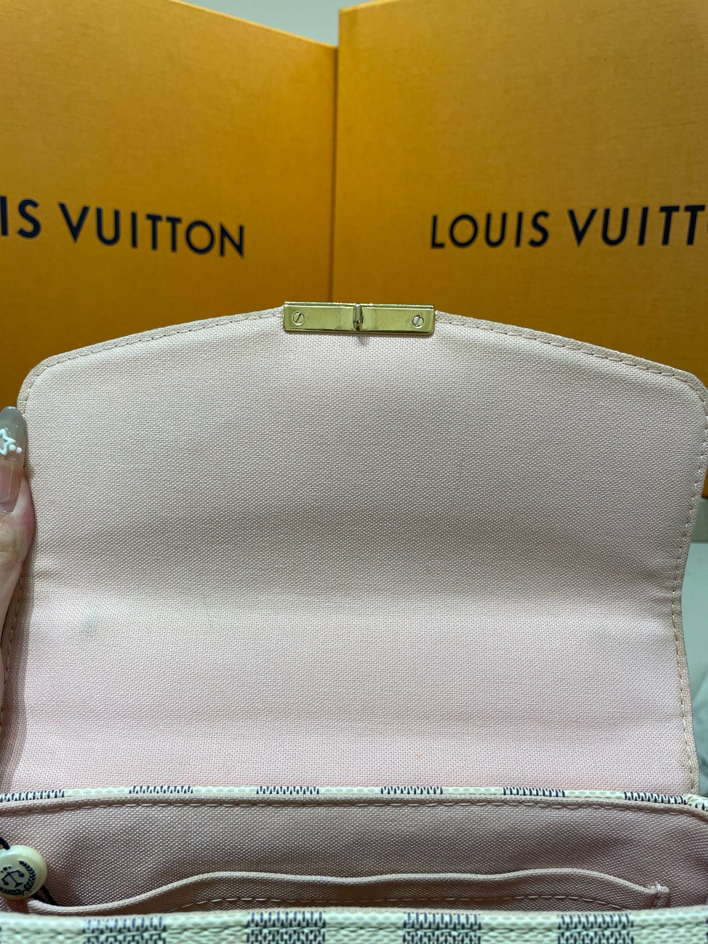 Louis Vuitton - Croisette - Damier Azur coated canvas with natural Vachetta leather trim - White - (Small)