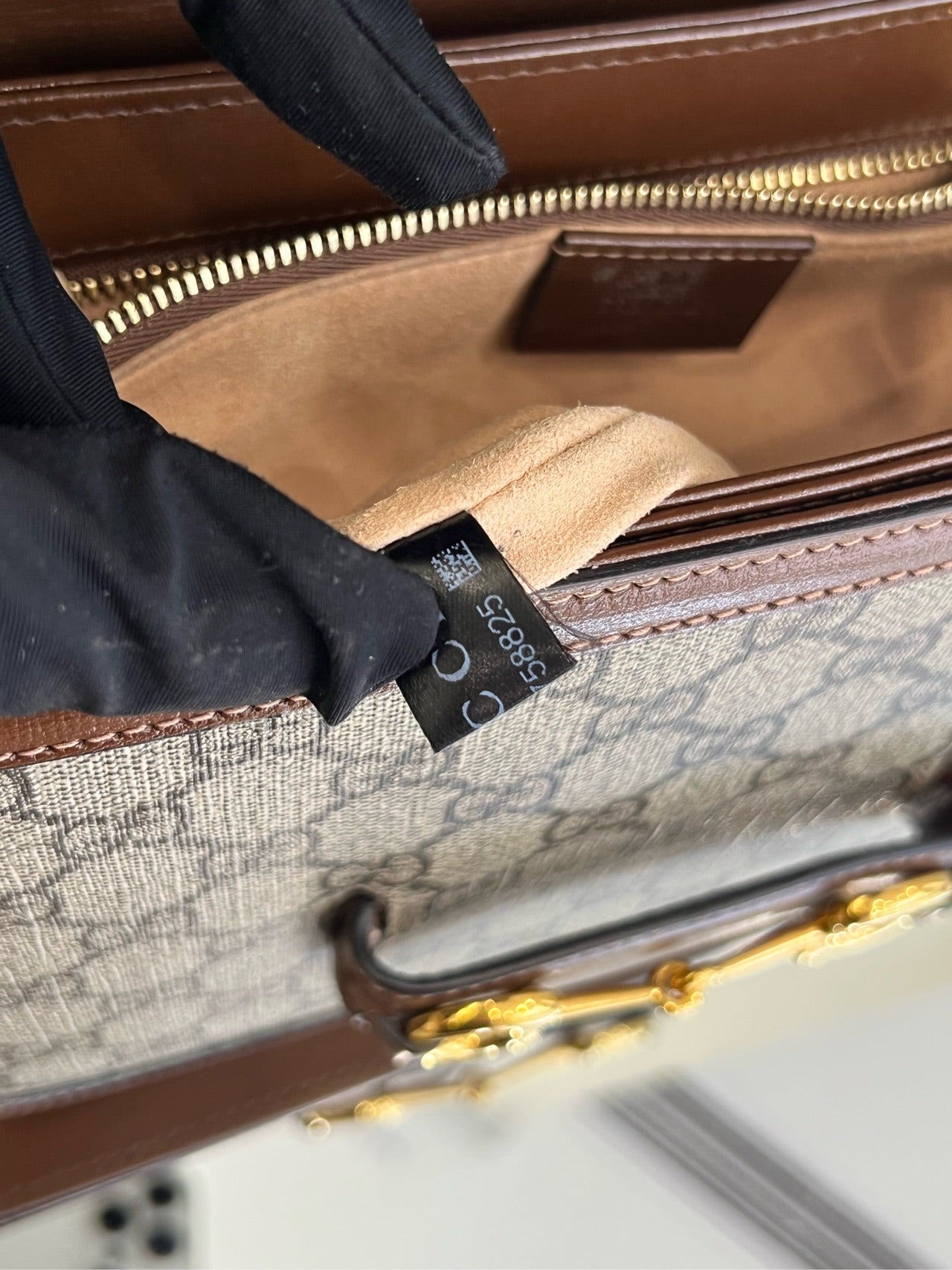 Gucci - Horsebit 1955 Shoulder Bag - GG Supreme canvas with leather trim - Beige and Brown - (medium)