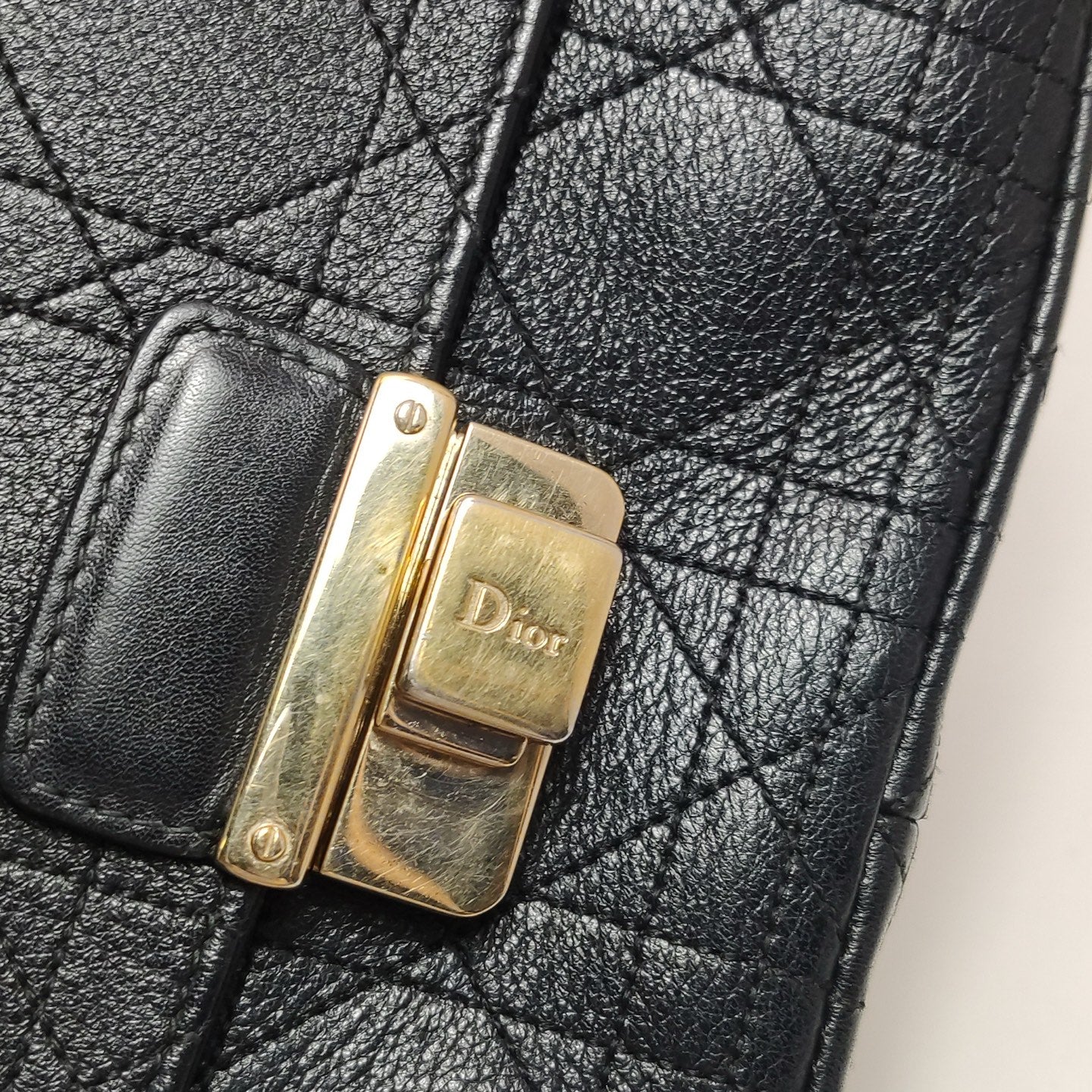 Dior - Cannage Chain Flap Bag - Leather - Black - (mini)