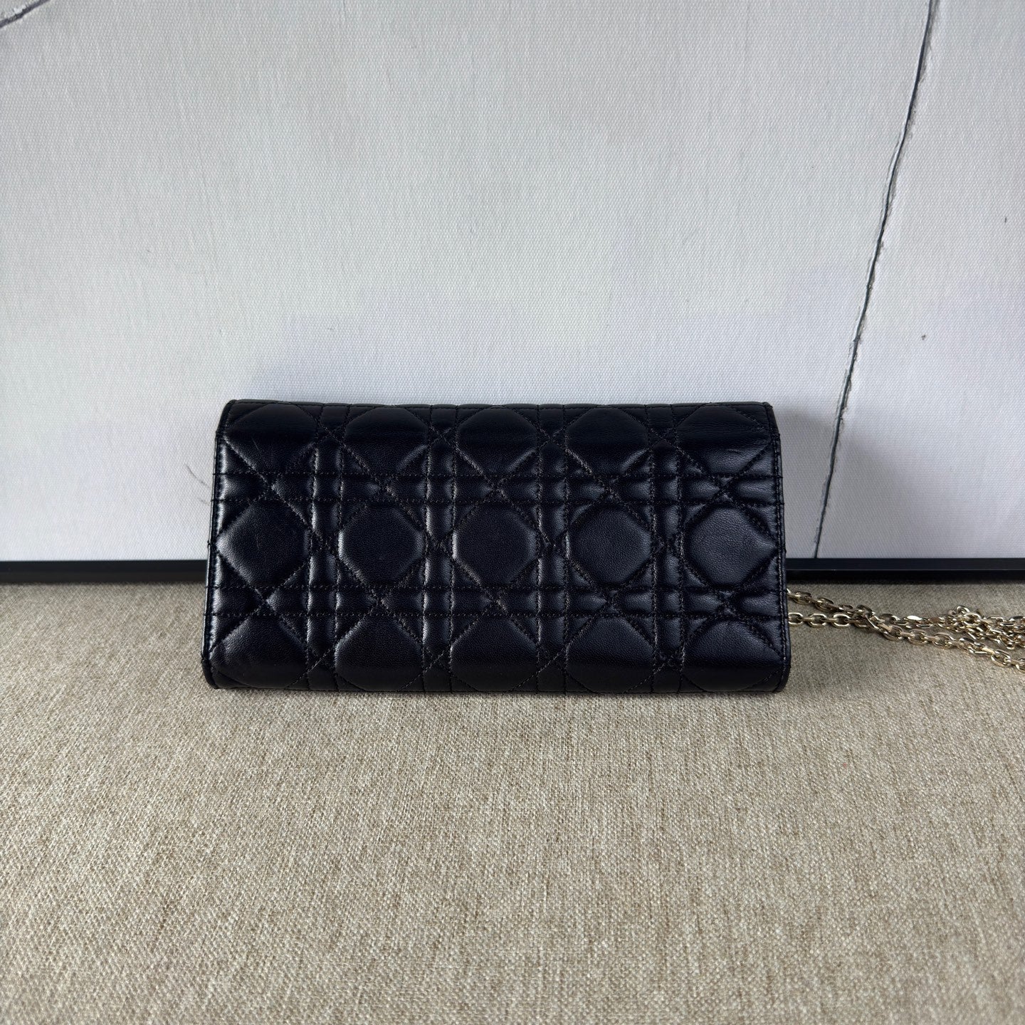 Dior - Miss Dior Quilted Chain Wallet - Lambskin leather - Black - (mini)