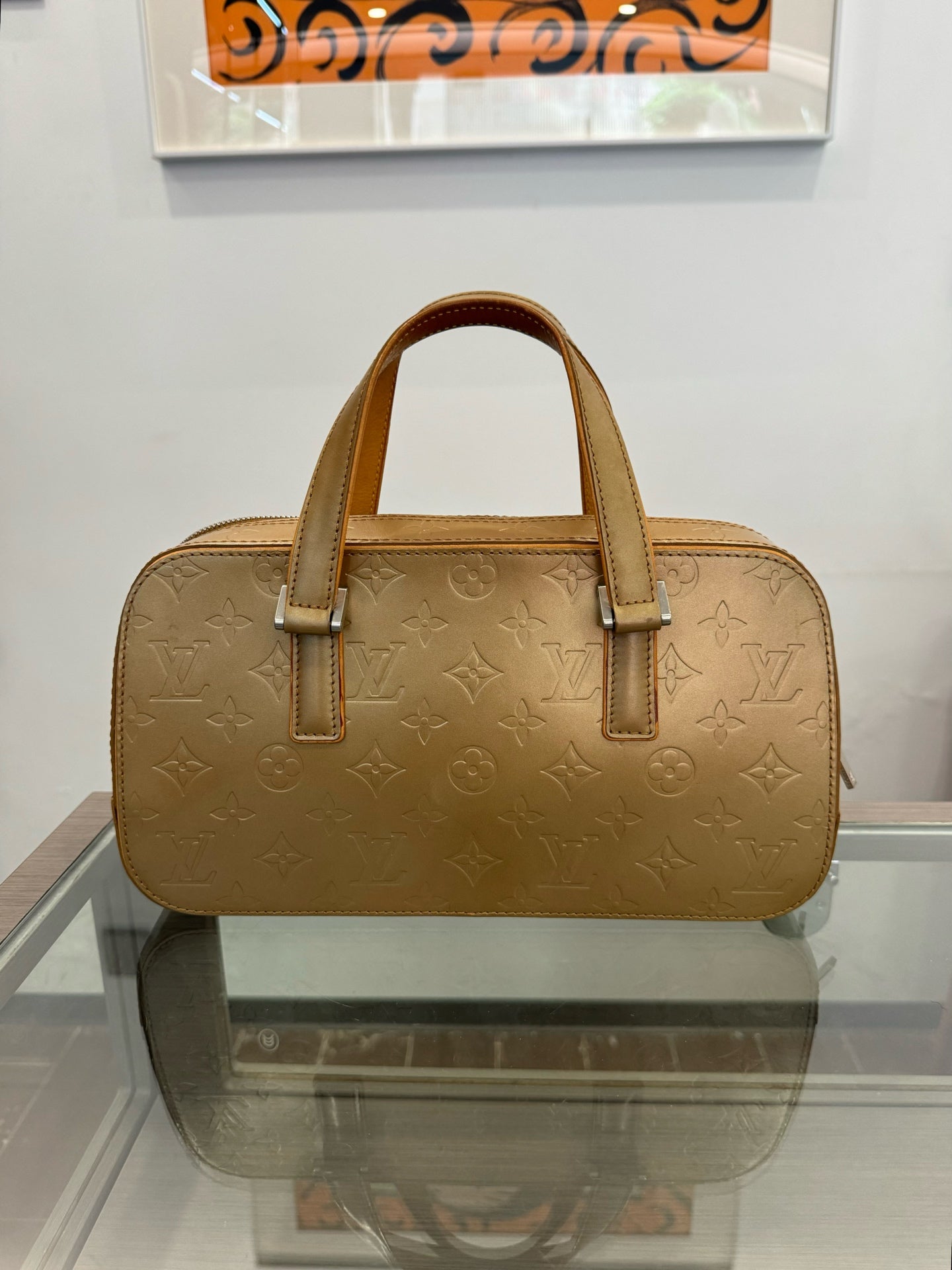 Louis Vuitton - Matte Monogram Vernis Bowling Bag - Monogram Vernis patent leather - Beige - (medium)