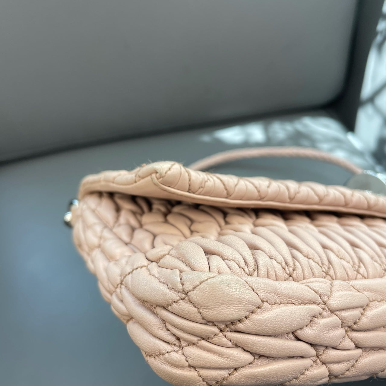 Miu Miu - Crystal Series Matelassé Shoulder Bag - Lambskin leather - Beige - (mini)