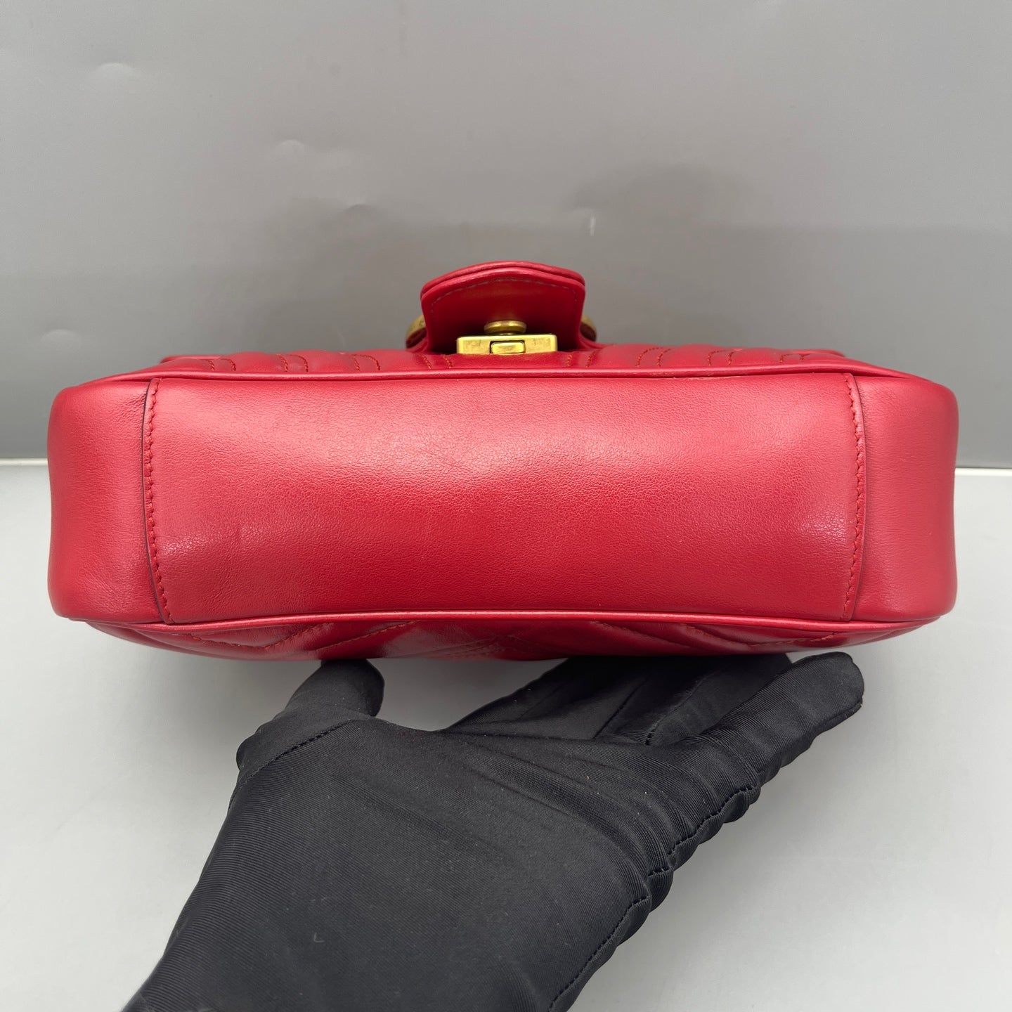 Gucci - GG Marmont Matelassé Mini Bag - Leather - Red - (mini)