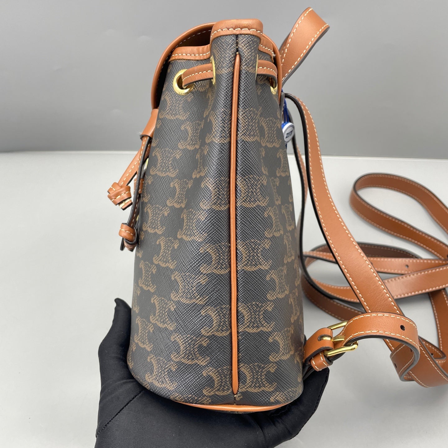 Celine - Triomphe Canvas Mini Backpack - Triomphe canvas and leather - Brown - (mini)