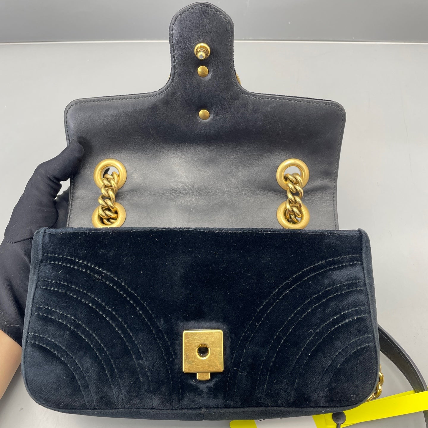 Gucci - GG Marmont Matelassé Mini Bag - Velvet - Black - (mini)
