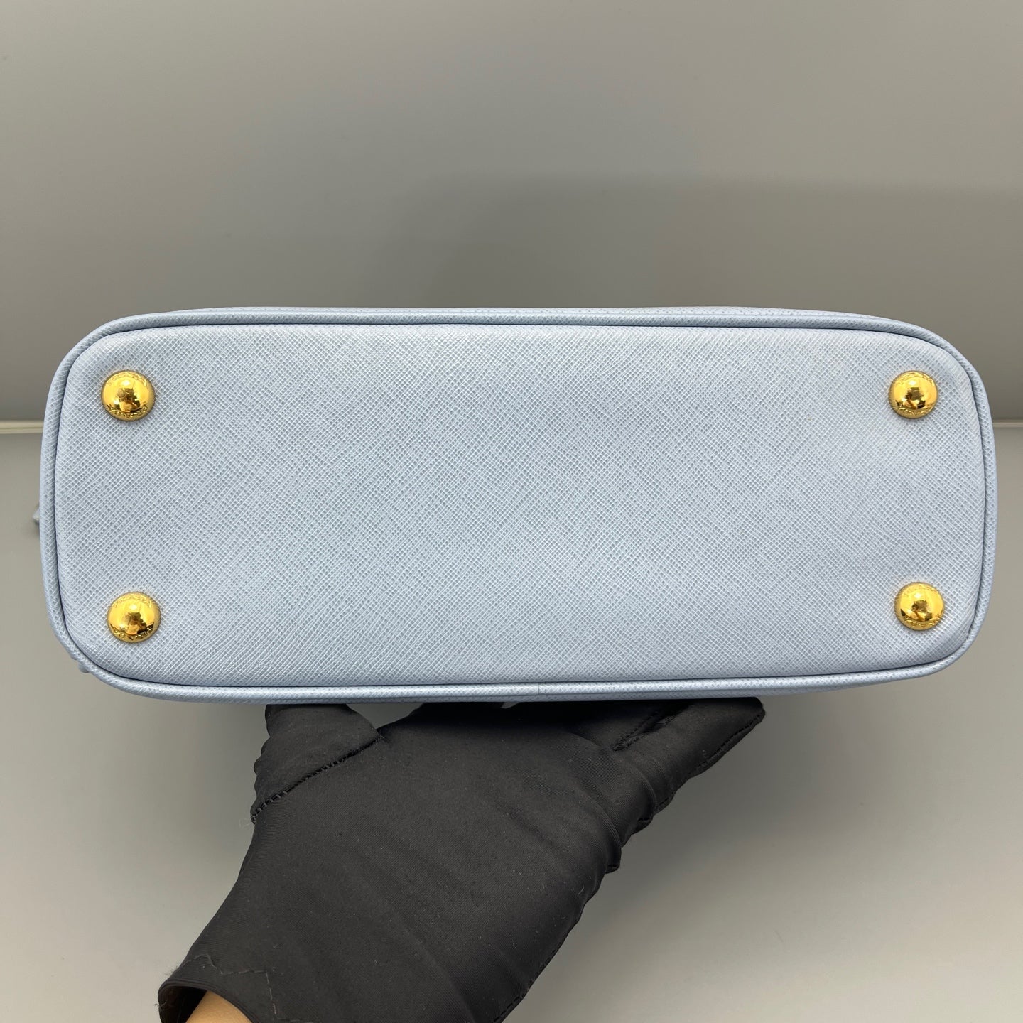 Prada - Saffiano Lux Double Zip Tote - Saffiano leather - Blue - (Small)