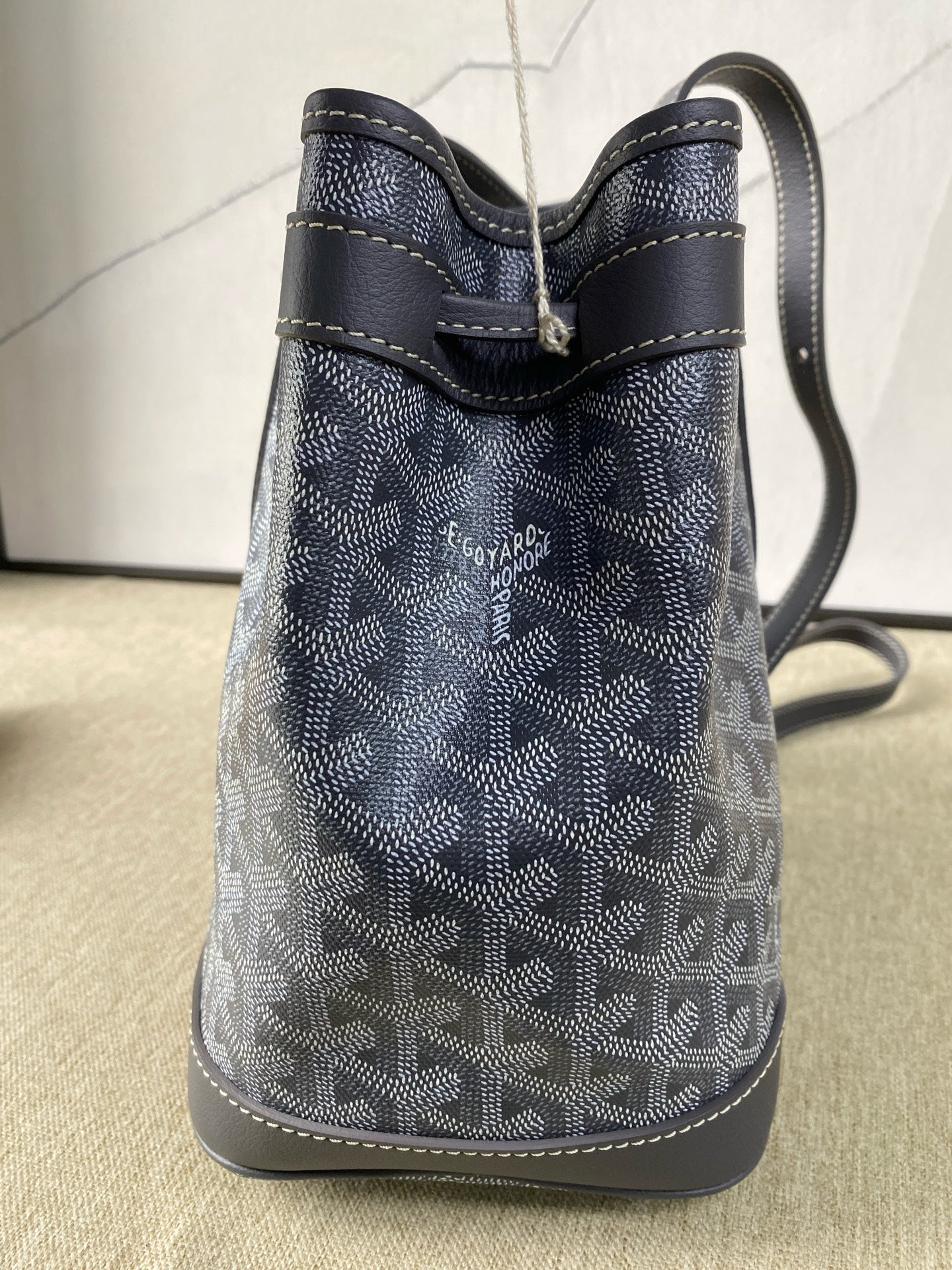 Goyard - Petite Flot PM - Goyardine canvas with leather trim - Grey - (mini)