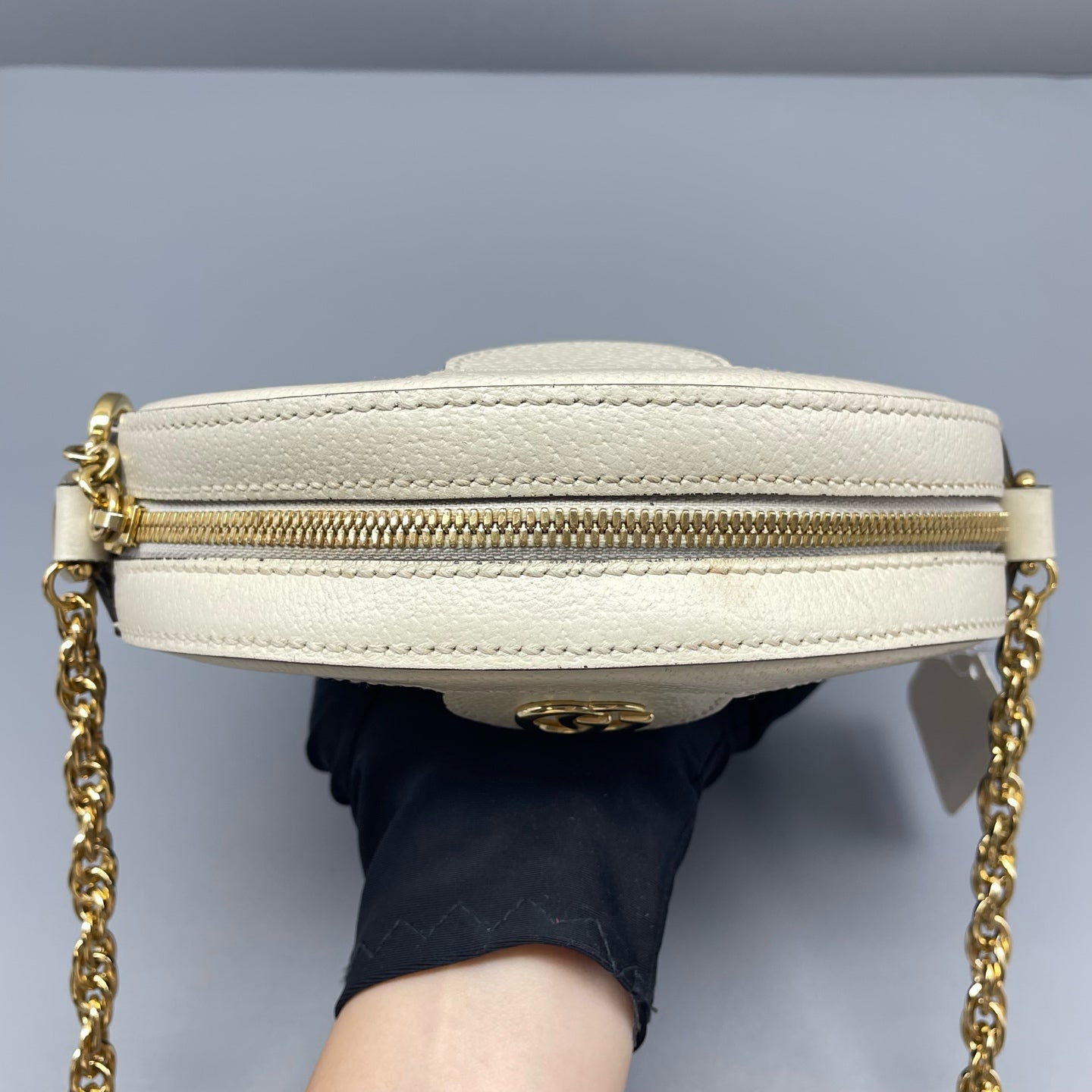 Gucci - Marmont Round Shoulder Bag - Grained leather - White - (mini)