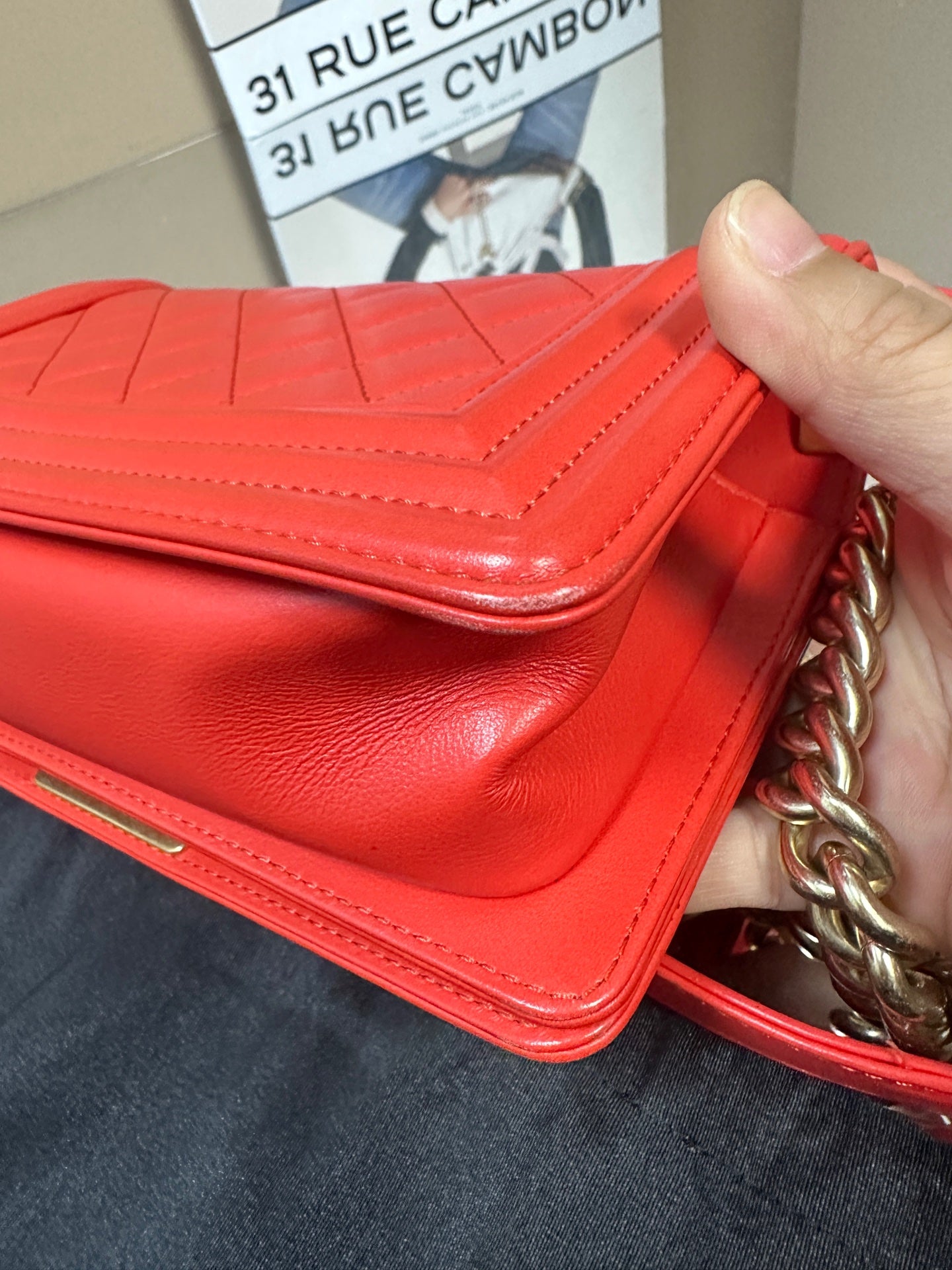 Chanel - Boy Bag - Leather - Red - (Small)