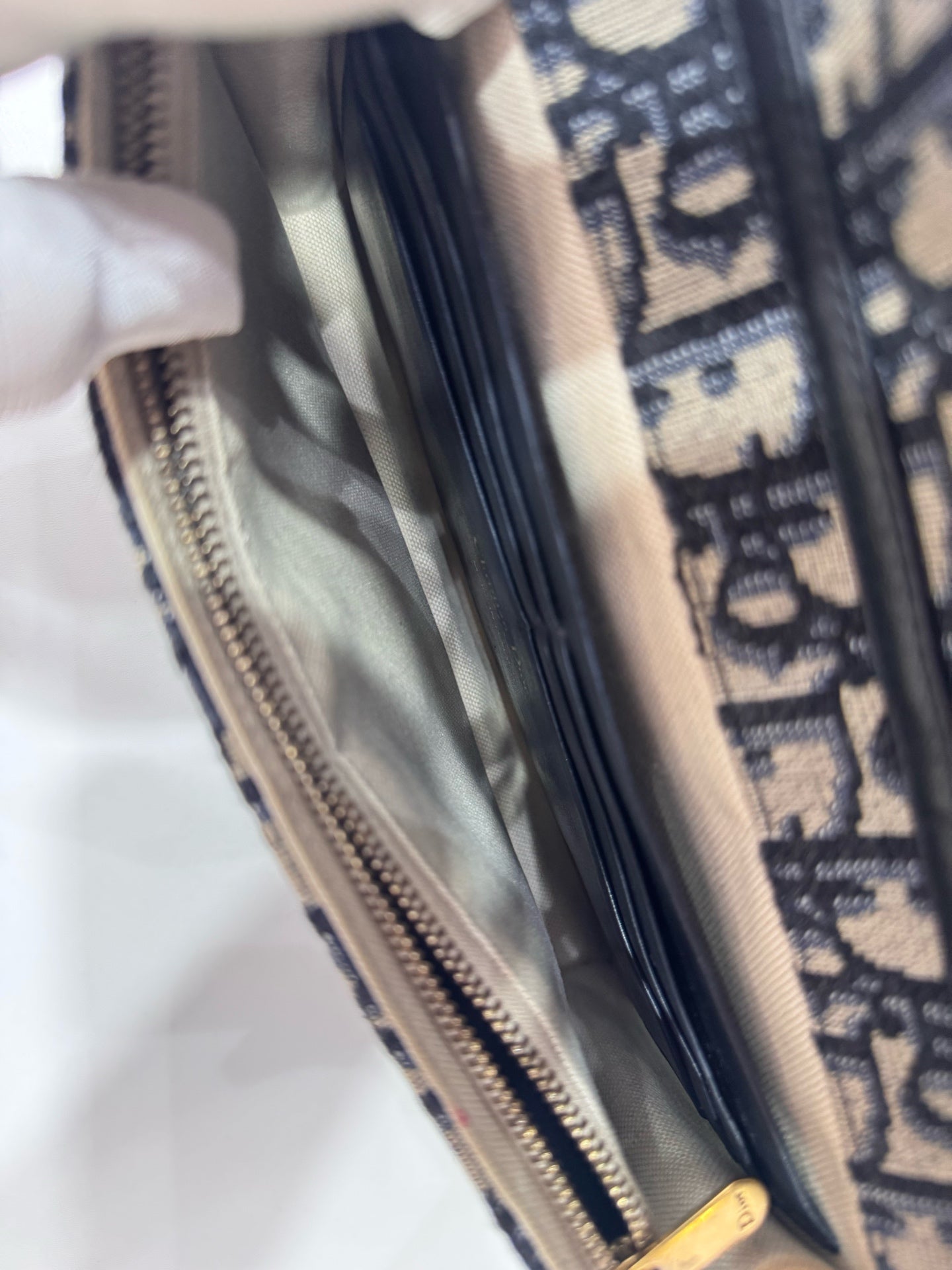 Dior - Saddle WOC (Wallet on Chain) - Dior Oblique jacquard canvas with leather trim - Beige - (mini)