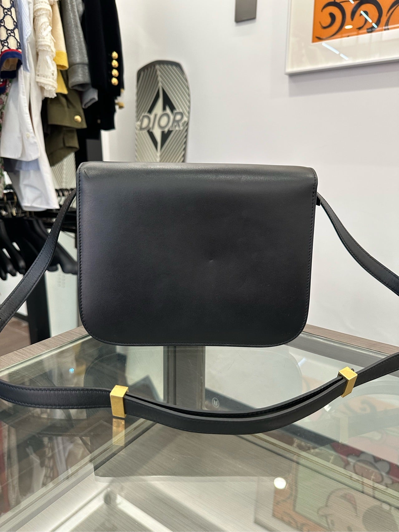 Celine - Classic Box Bag - Leather - Black - (medium)