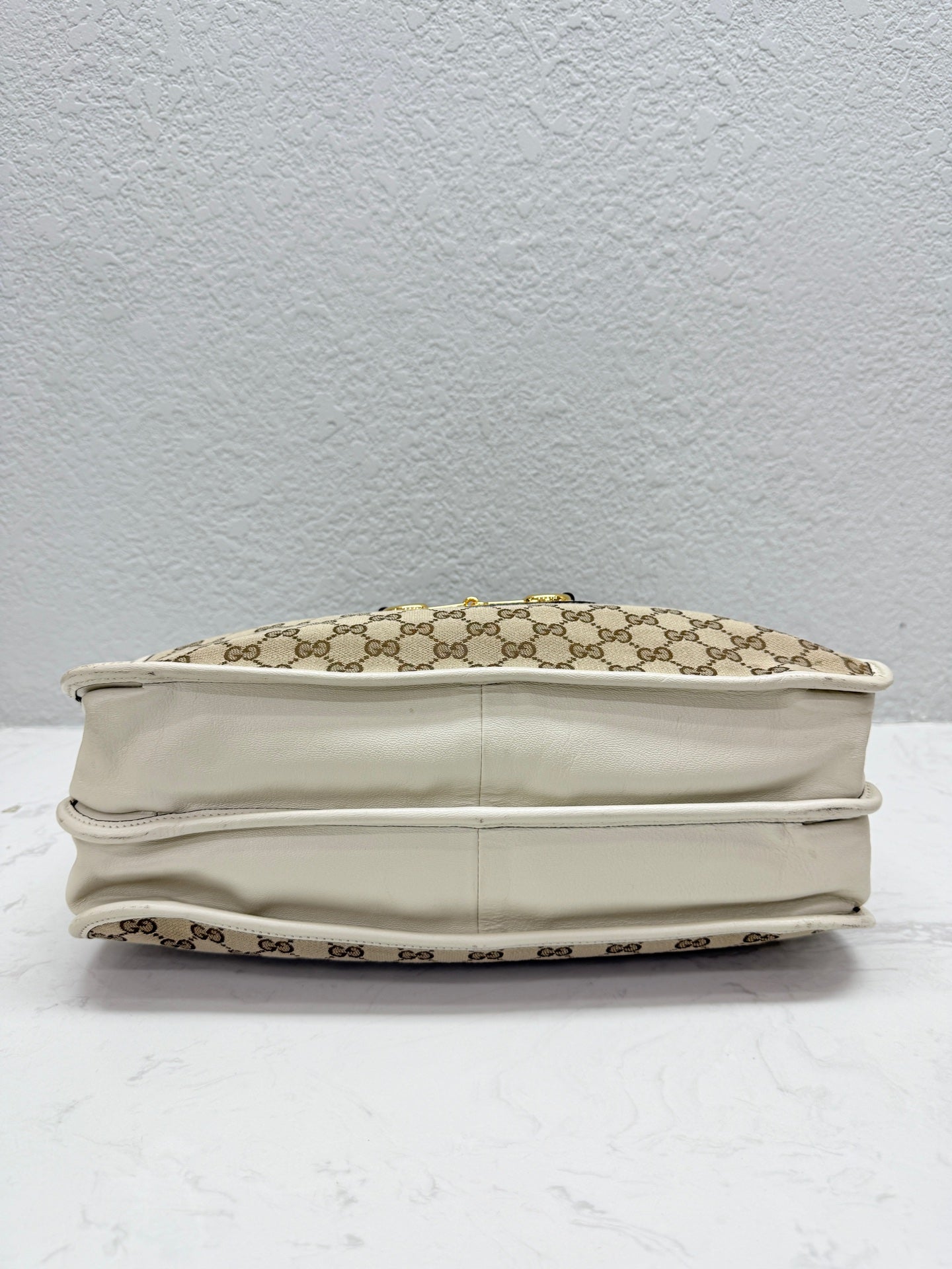 Gucci - 1955 Horsebit Tote - GG Supreme Canvas with Leather Trim - Beige and Cream - (medium)