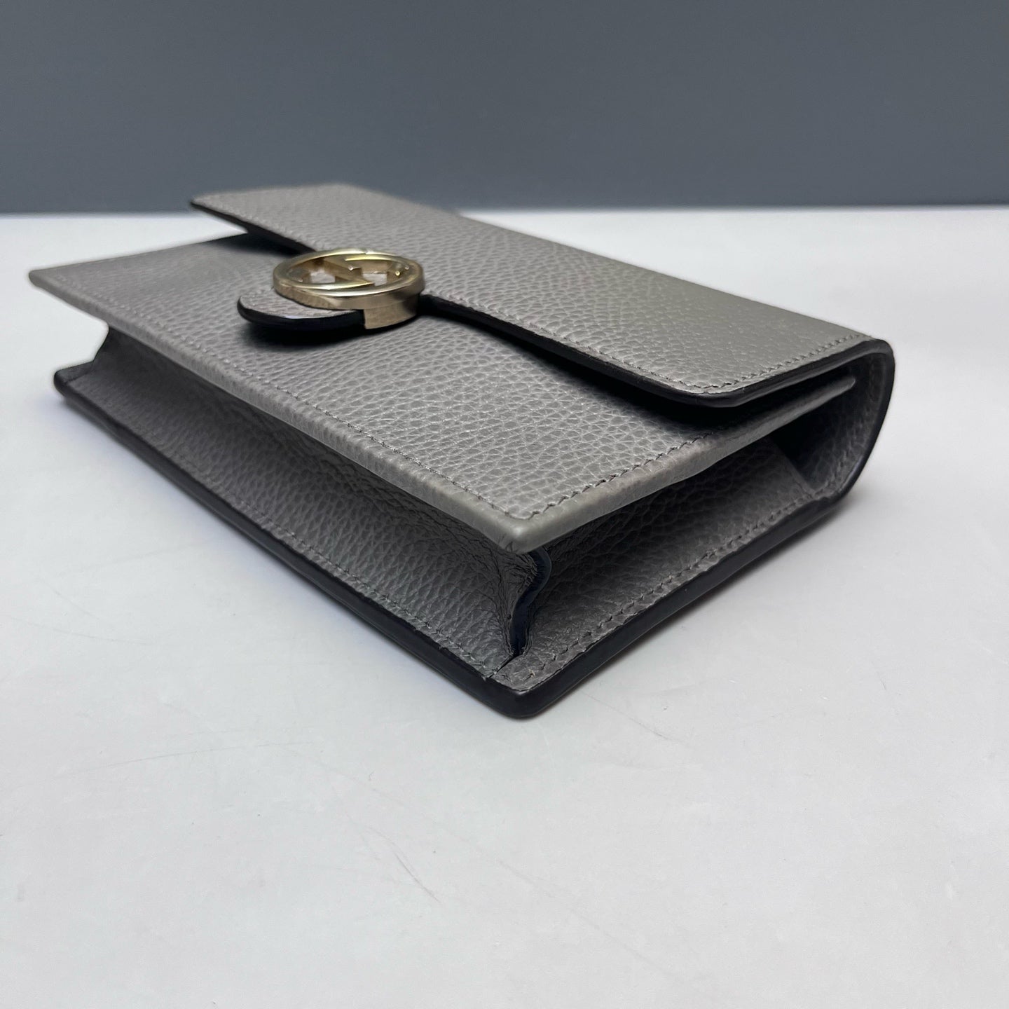 Gucci - Interlocking G Chain Wallet - Leather - Grey - (mini)