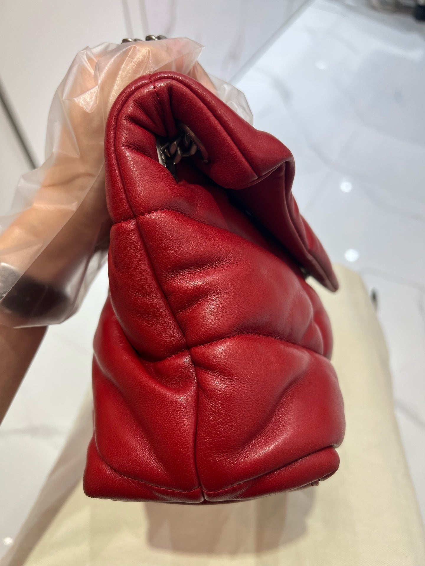 Saint Laurent - LouLou Puffer - Leather - Red - (small)