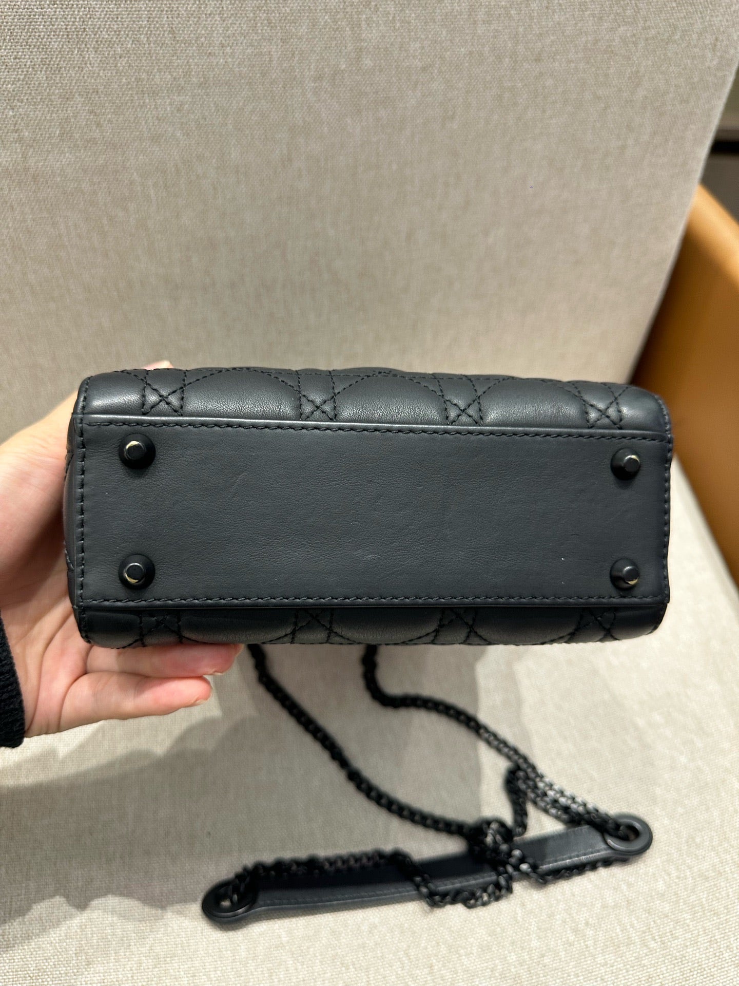 Dior - Lady Dior - Matte black cow leather - Black - (mini)