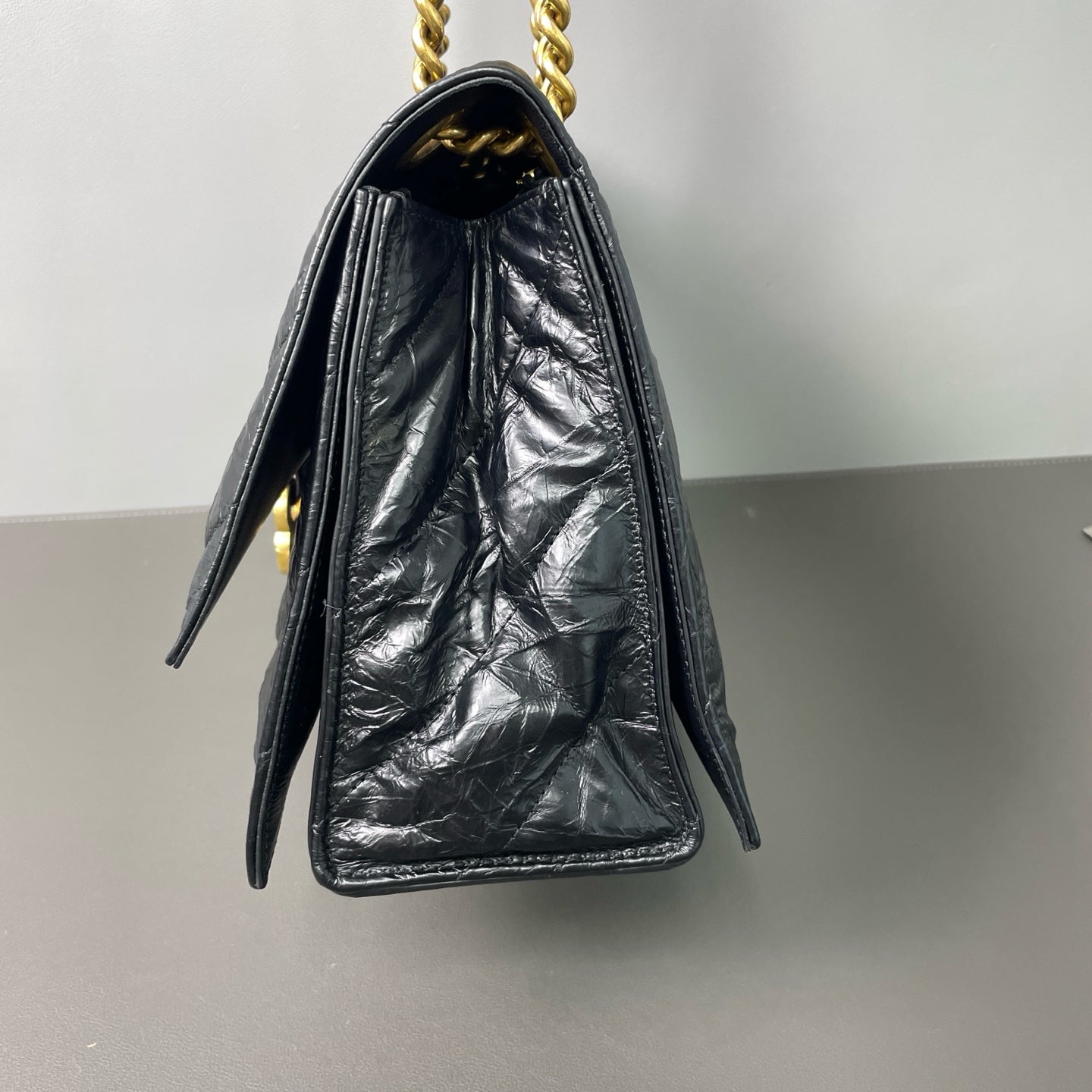 Balenciaga - CRUSH - Glazed calfskin leather - Black - (Medium)