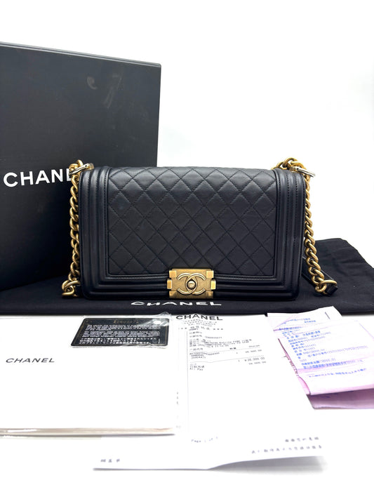 Chanel - Boy Chanel Flap Bag - Leather - Black - (medium)