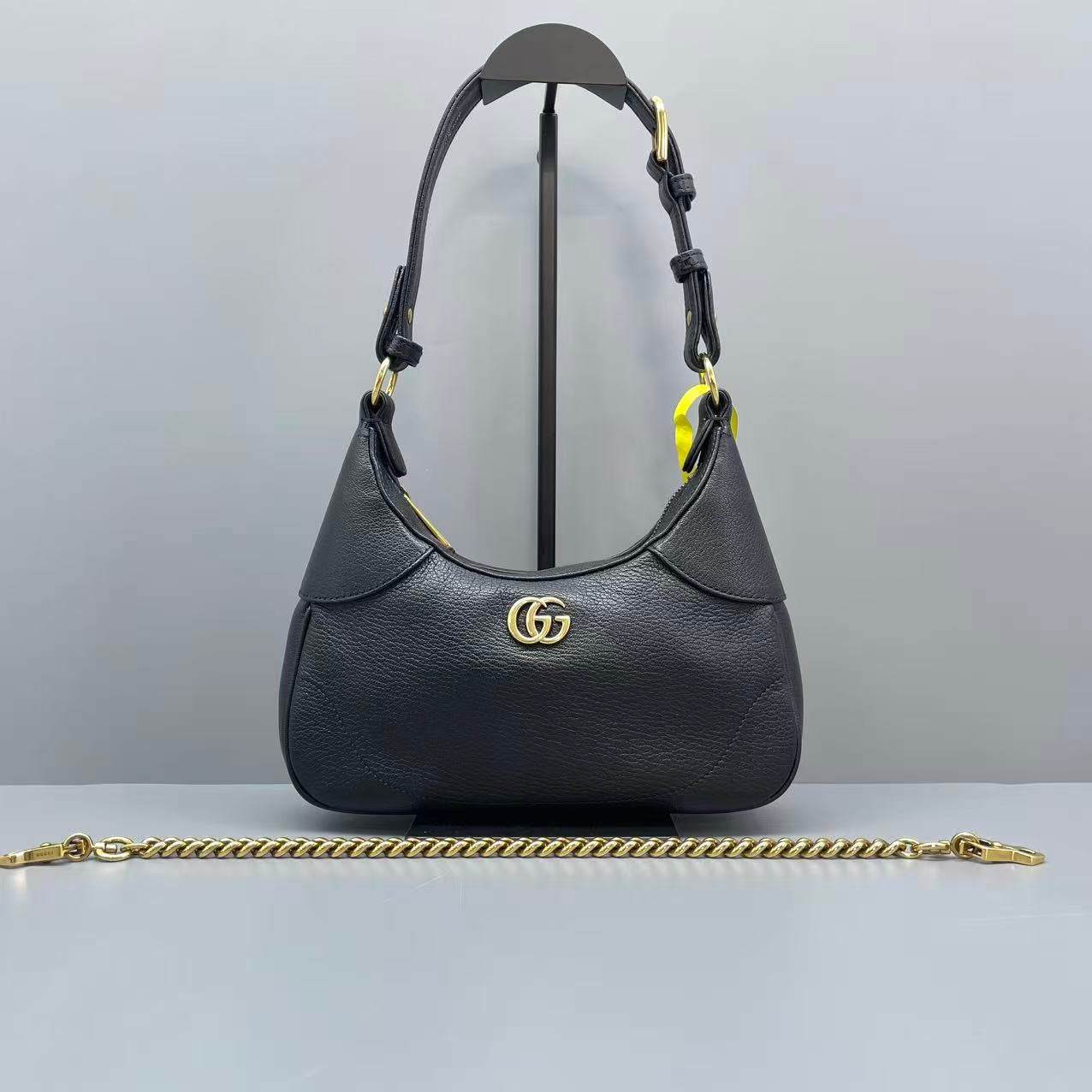 Gucci - Aphrodite Crescent Shoulder Bag - Leather - Black - (medium)