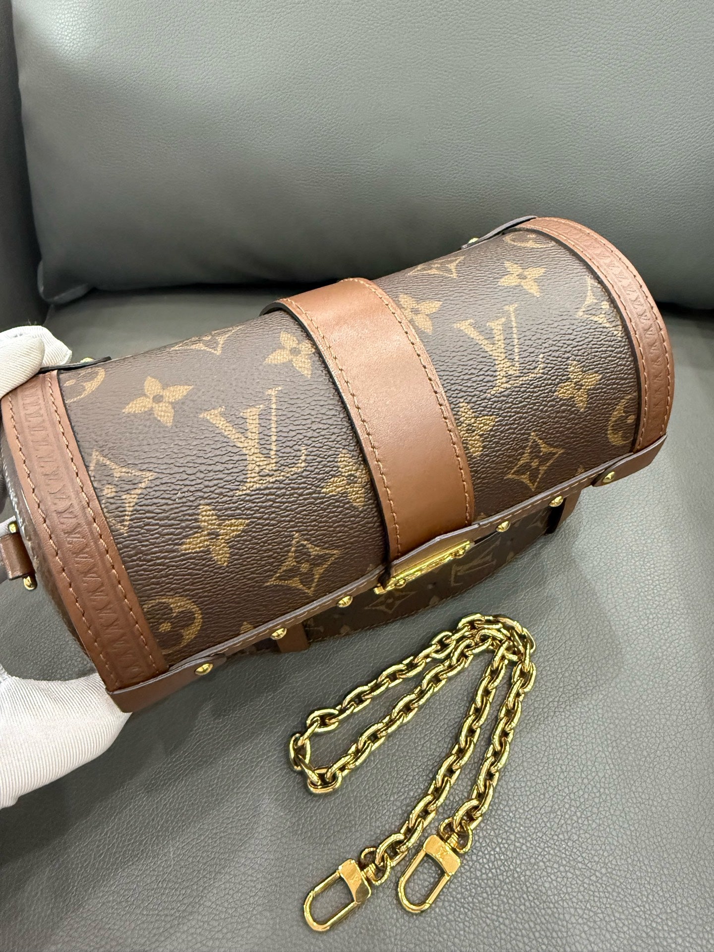 Louis Vuitton - Papillon Trunk - Monogram coated canvas with leather trim - Brown with tan leather and gold-tone hardware - (mini)