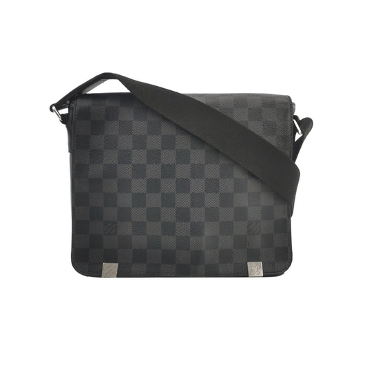 Louis Vuitton - District PM Messenger Bag - Damier Graphite canvas with leather trim - Grey - (small)