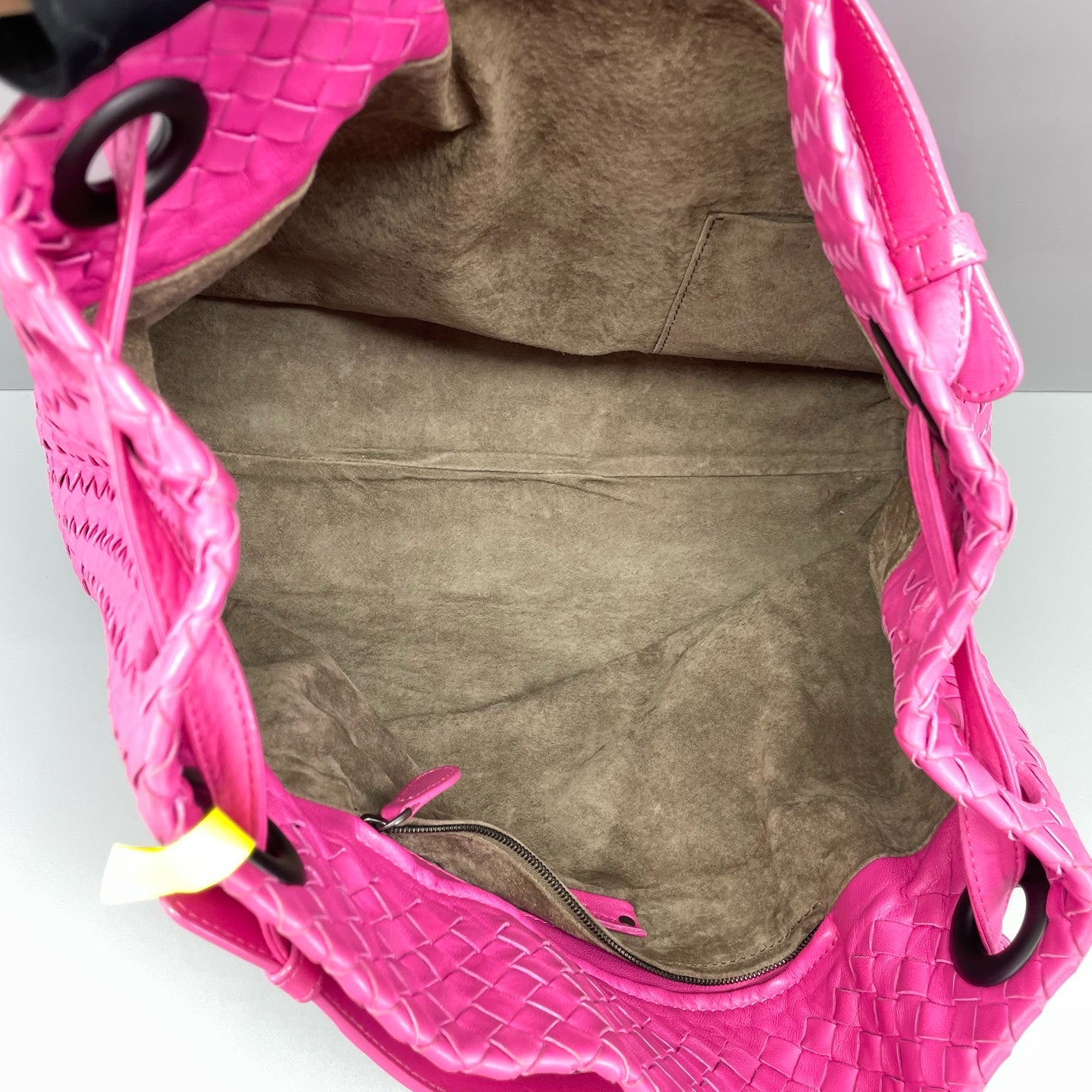 Bottega Veneta - Intrecciato Double-Bridge Tote Bag - Woven Nappa leather - Raspberry Pink - (Medium)