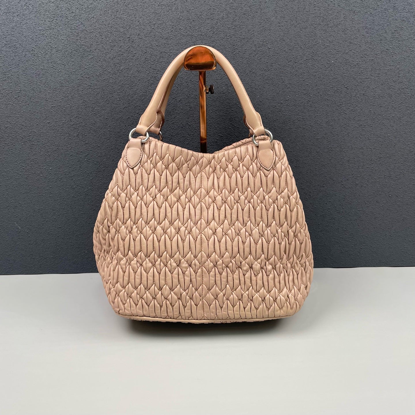 Miu Miu - Matelassé Gemstone Chain Shoulder Bag - Leather - Pink - (medium)