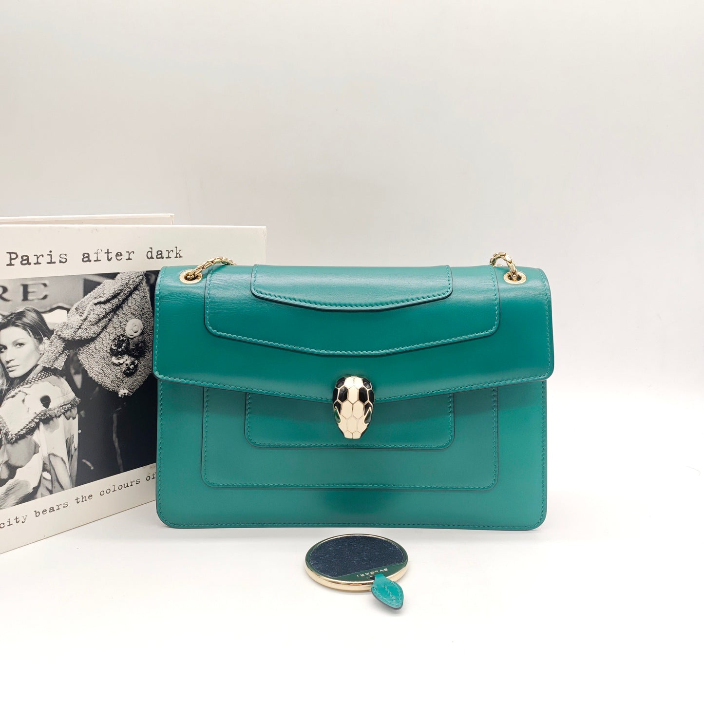 Bvlgari - Serpenti Forever Flap Bag - Leather - Green - (Large)