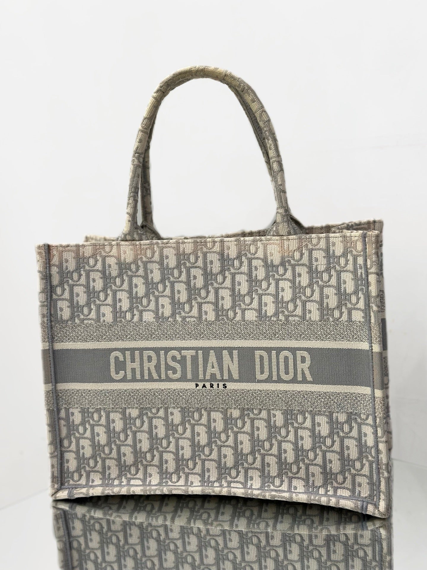 Dior - Book Tote - Oblique Jacquard Canvas - Grey - (medium)