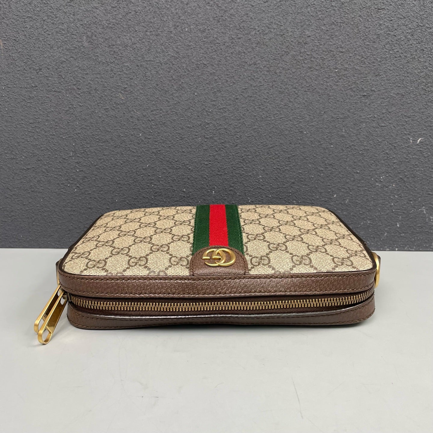 Gucci - Ophidia Small Crossbody Bag - GG Supreme canvas with textured leather trim - Beige, Brown, Green, Red - (Small)
