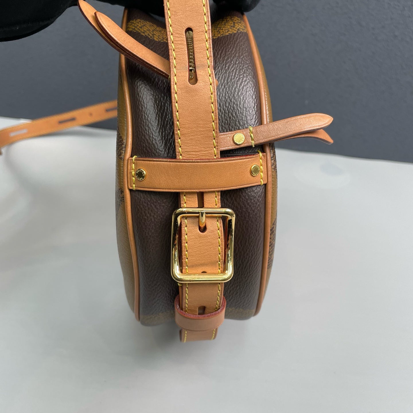 Louis Vuitton - Boîte Chapeau Souple - Monogram Giant Reverse coated canvas and Vachetta leather - Brown - (Small)