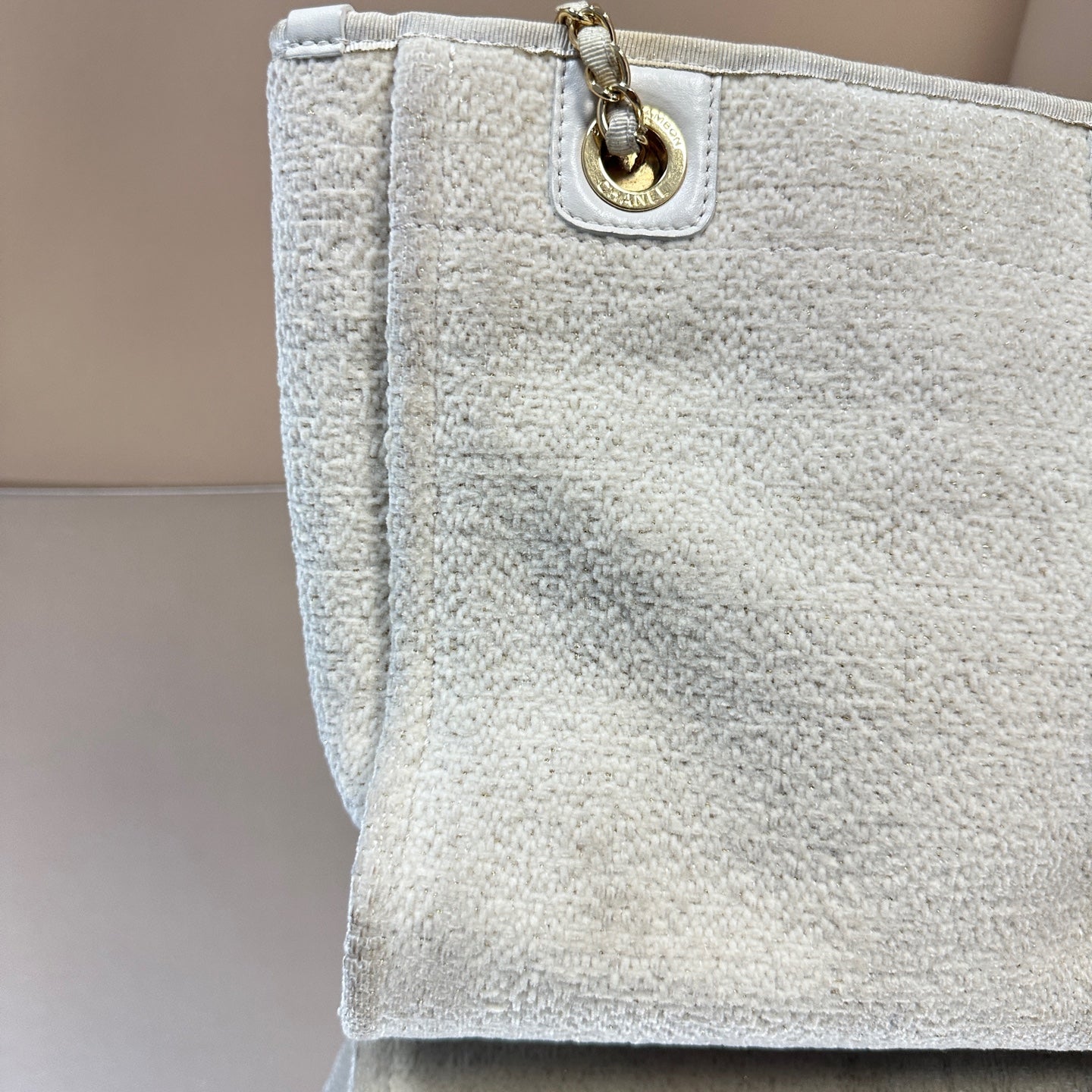 Chanel - Deauville Small Beach Bag - Tweed - White - (small)