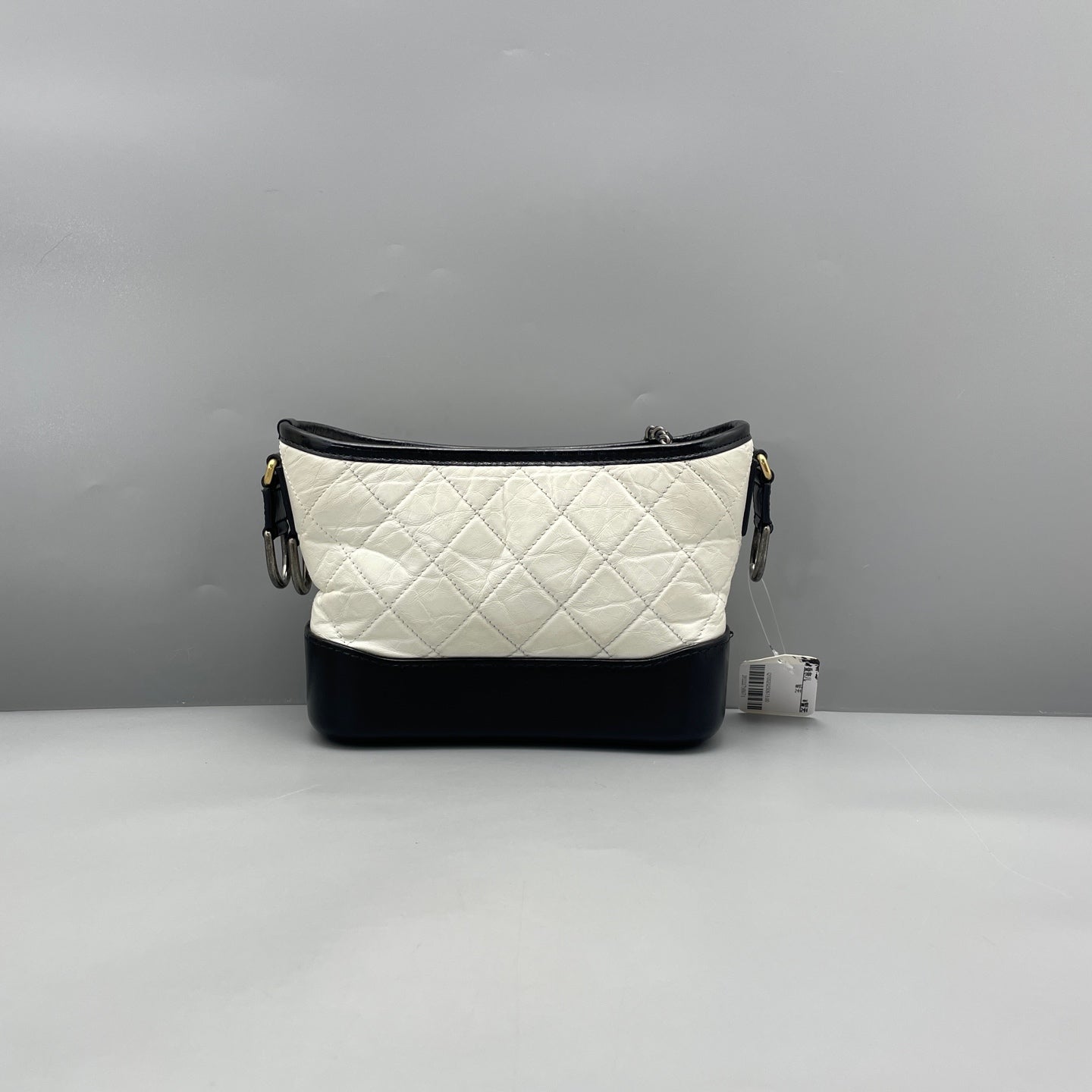Chanel - Gabrielle Hobo Bag (Small) - Distressed calfskin leather and smooth calfskin leather - Black and White - (Small)