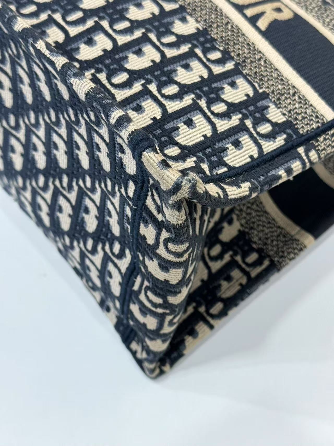 Dior - Book Tote - Embroidered canvas - Beige and Blue - (medium)