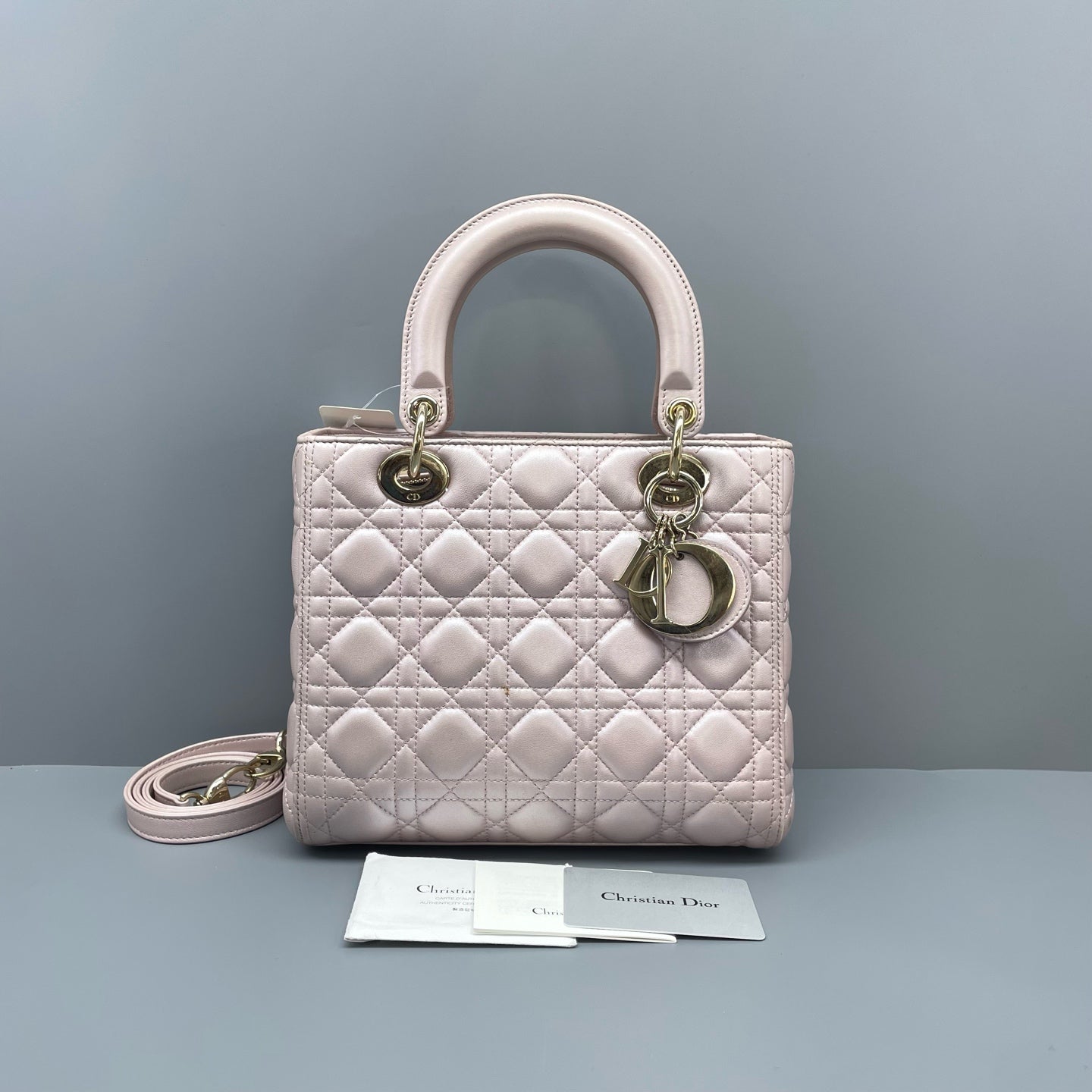 Dior - Lady Dior - Lambskin leather - Pink - (Medium)