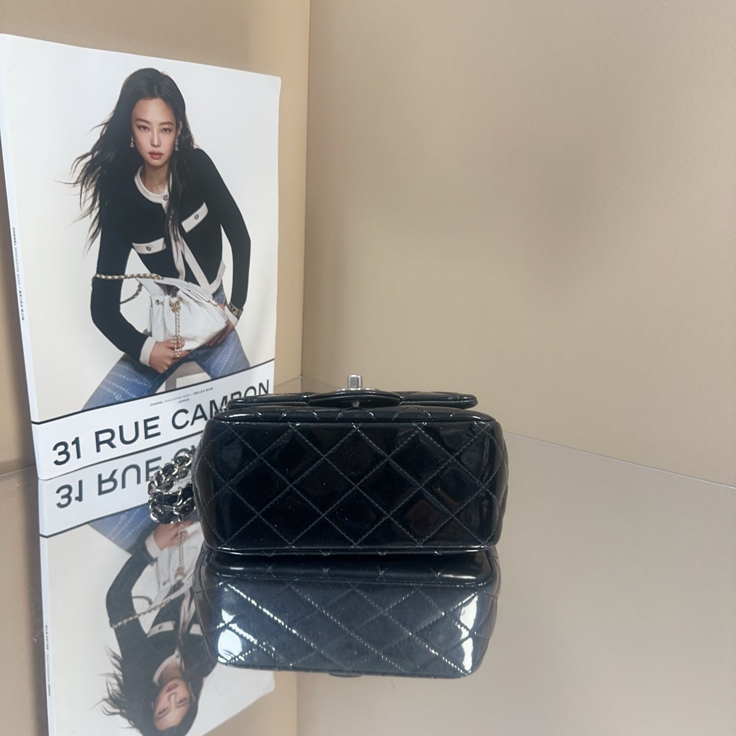 Chanel - Rectangular Mini Flap Bag - Patent leather - Black - (mini)