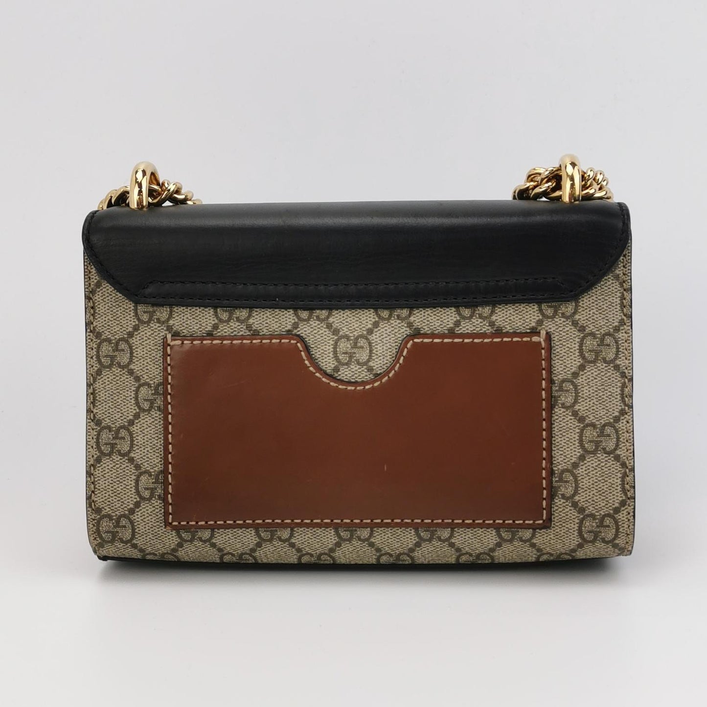 Gucci - Padlock Small Shoulder Bag 409487 KLQJG 9785 - GG Supreme canvas with leather trim - Beige and Brown with Black Accents - (small)