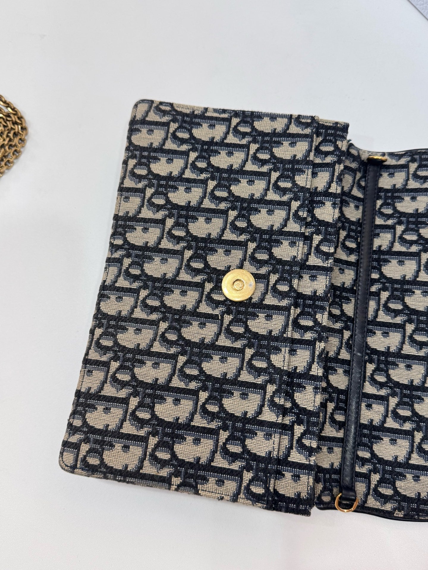 Dior - Saddle WOC (Wallet on Chain) - Dior Oblique jacquard canvas with leather trim - Beige - (mini)