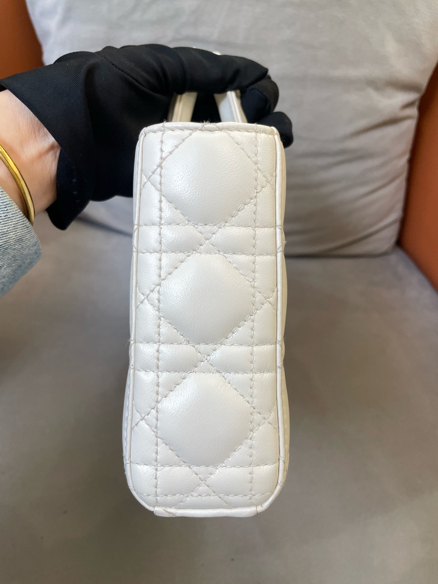Dior - Lady D-Joy Bag - Lambskin leather - White - (Medium)