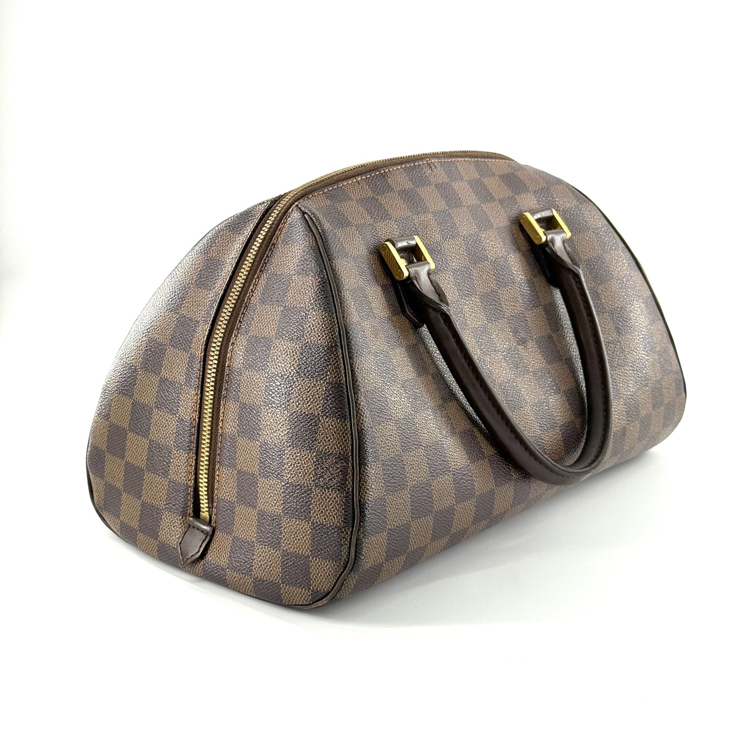 Louis Vuitton - Damier Ebene Bowling Bag - Damier Ebene coated canvas with leather trim - Brown - (Medium)